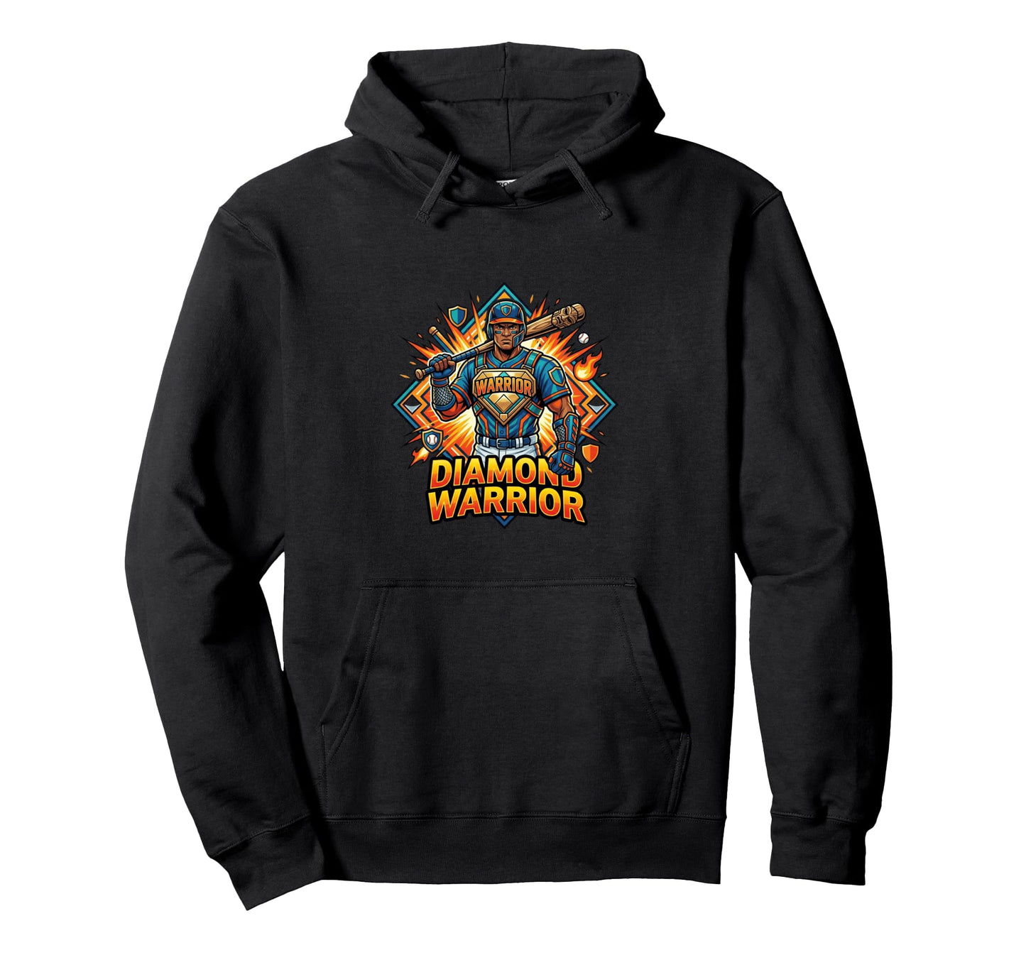 Warrior Baseball Power Athlete Action Hoodie - Casual Everyday Wear Unisex - T-Shirt, Sweatshirt, Hoodie