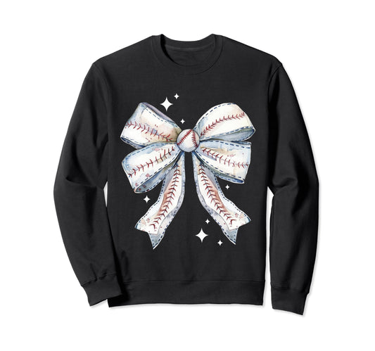 Baseball Coquette Bow Baseball Mom Bow Sweatshirt - Novelty Apparel Unisex - T-Shirt, Sweatshirt, Hoodie