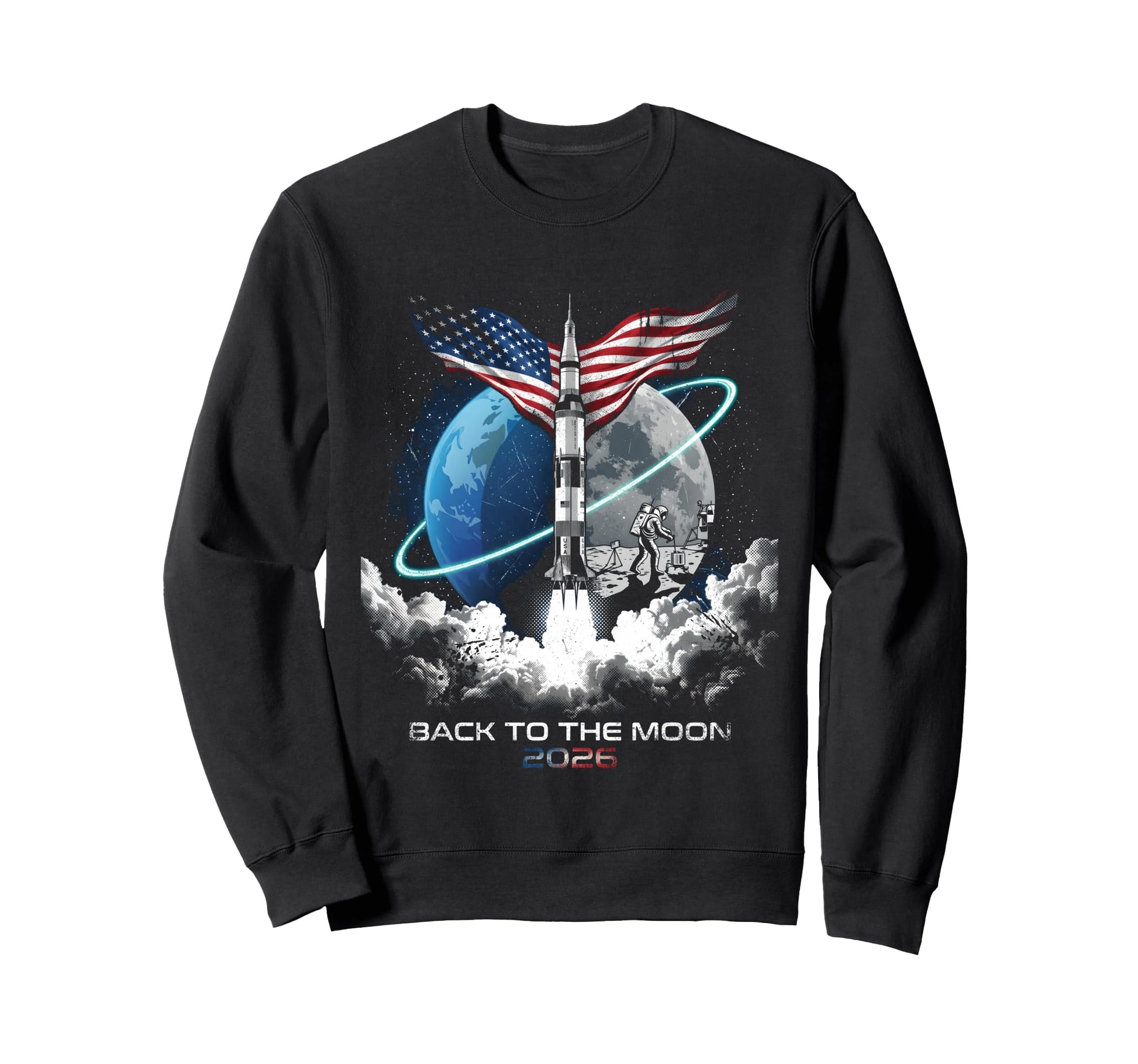 Back To Moon 2026 Funny Astronaut Sweatshirt - Streetwear Style Men Women - T-Shirt, Sweatshirt, Hoodie