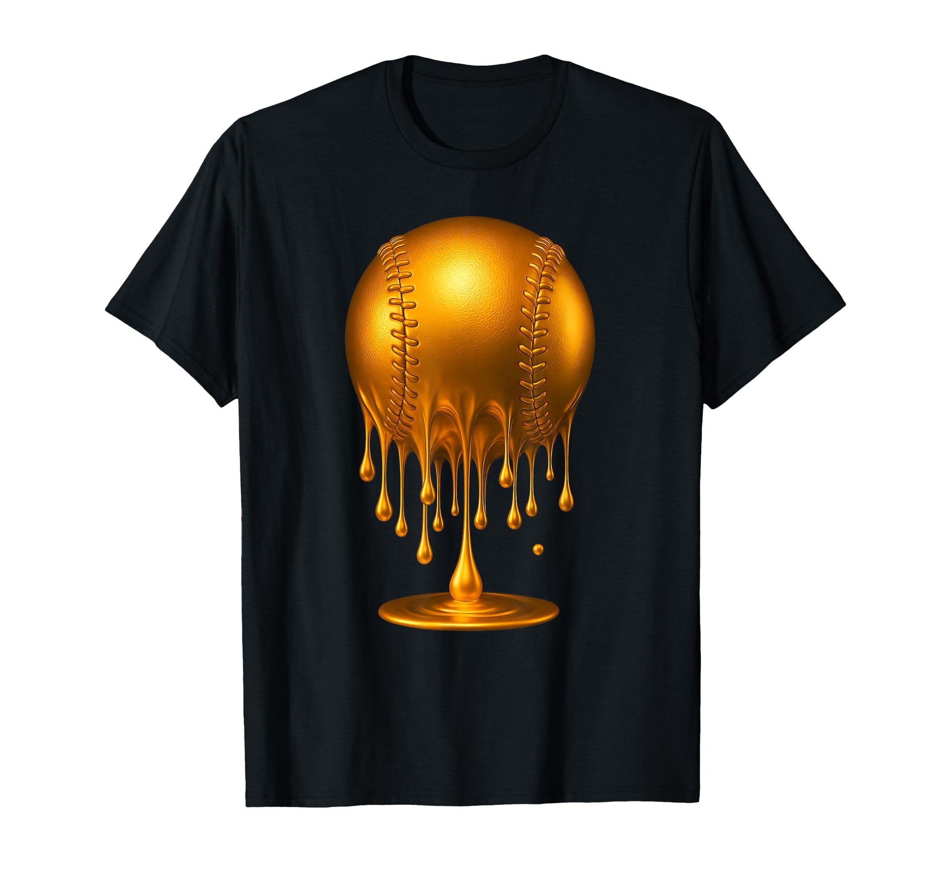 Dripping Gold Baseball Respect Drip T-Shirt - Trendy Graphic Men Women - T-Shirt, Sweatshirt, Hoodie