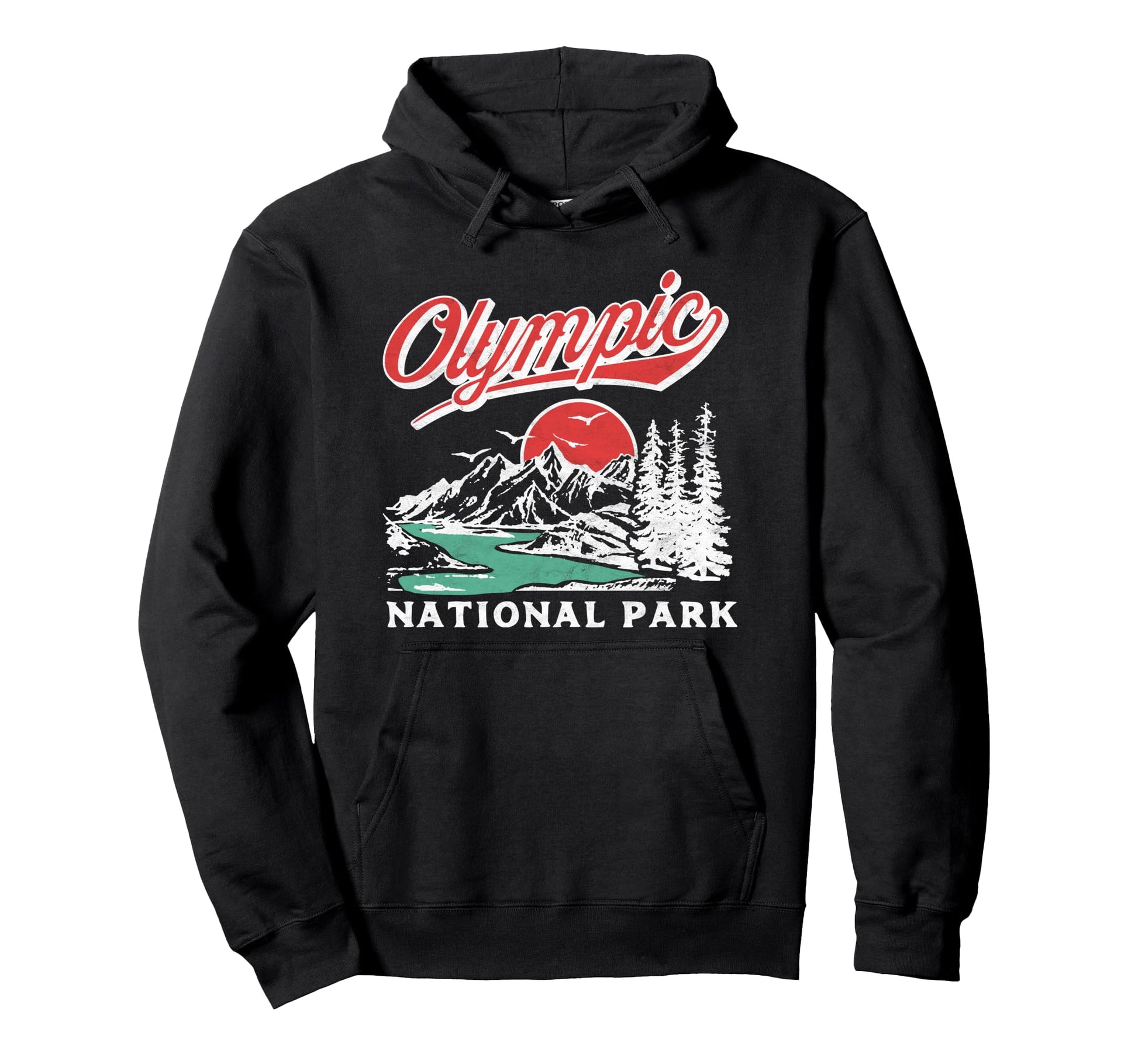 Olympic National Park 80S Mountains Hoodie - Streetwear Style Men Women - T-Shirt, Sweatshirt, Hoodie