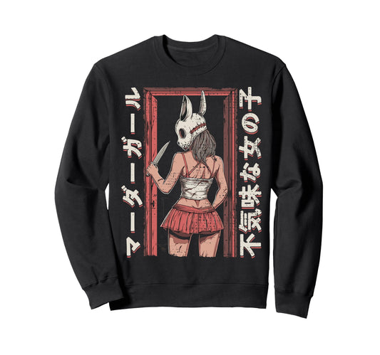 Anime Horror Bunny Aesthetic Sweatshirt - Aesthetic Graphic for Adults - T-Shirt, Sweatshirt, Hoodie