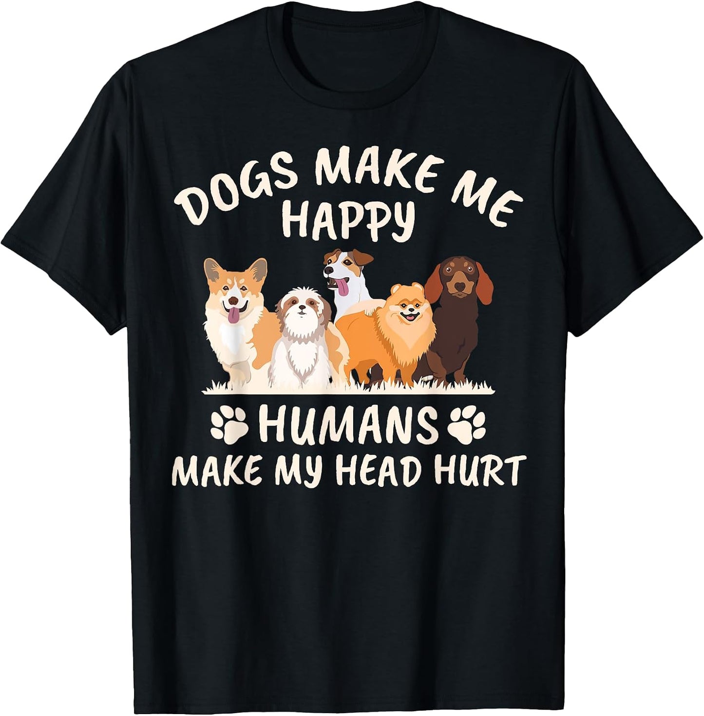 Cool and Magical Dogs make me happy funny gift - Adult & Kids T-Shirts, Sweatshirts & Hoodies apparel design preview 1
