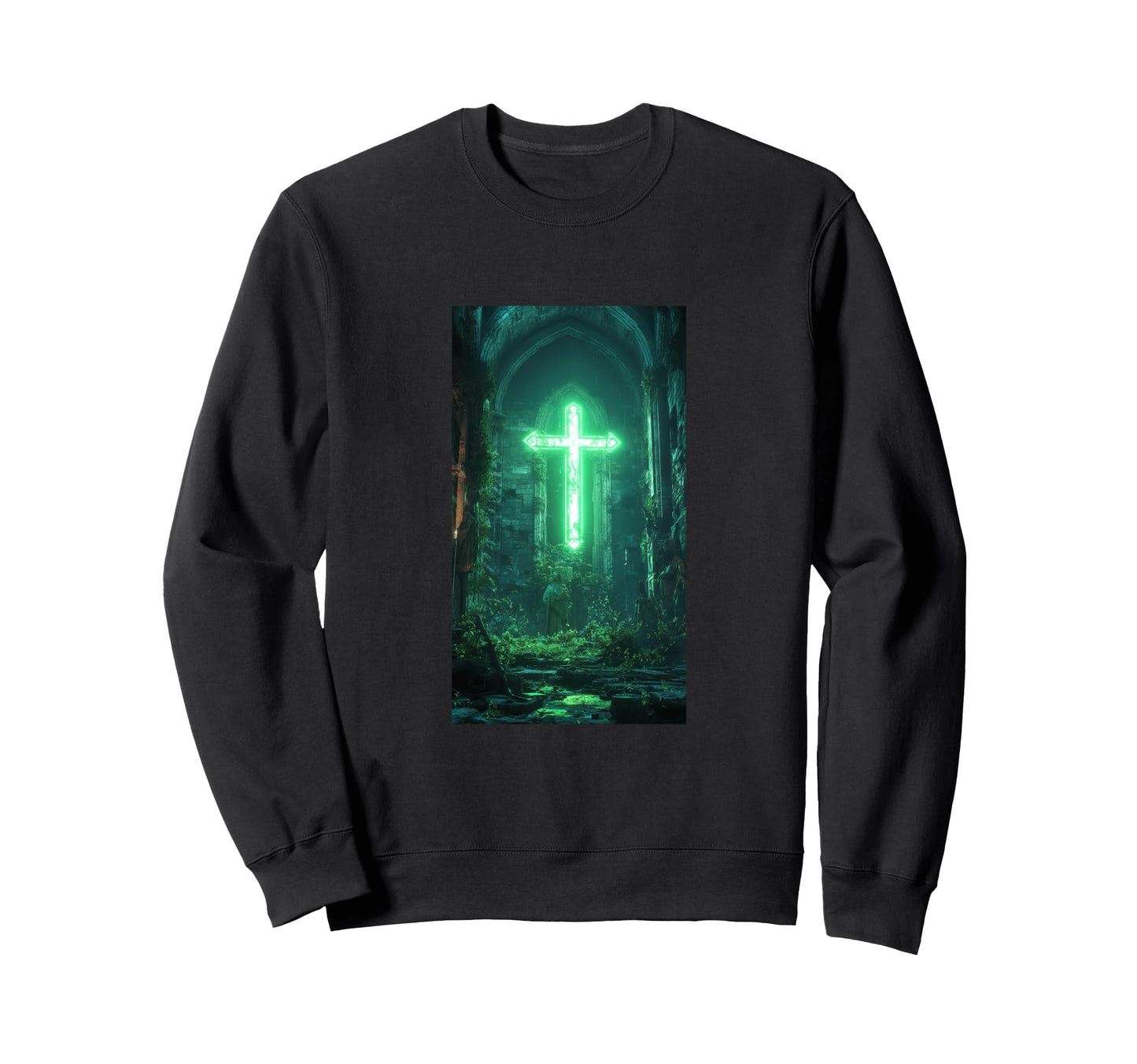 Gothic Cross Grunge Aesthetic Y2K Sweatshirt - Graphic Print for Adults - T-Shirt, Sweatshirt, Hoodie