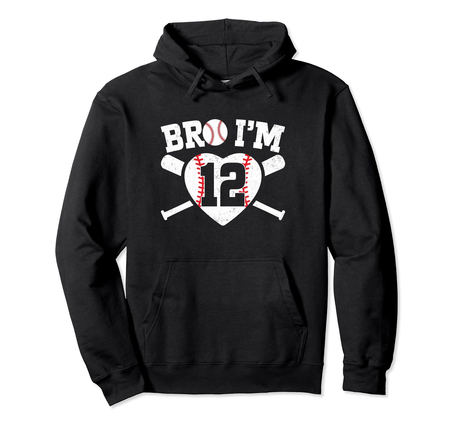 Bro Im 12 Year Old Baseball Theme 12Th Hoodie - Novelty Apparel Men Women - T-Shirt, Sweatshirt, Hoodie