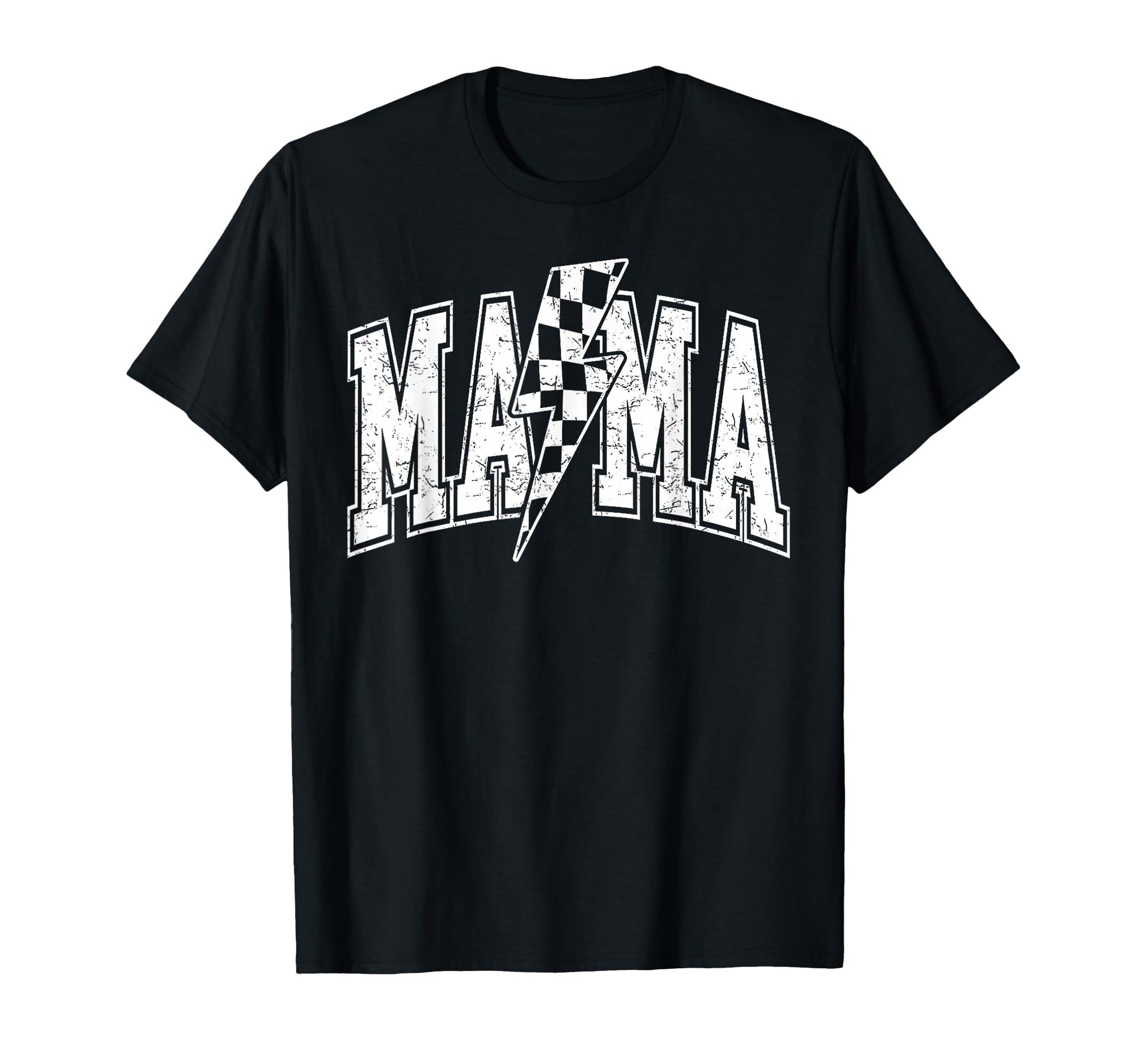 Mama Lightning Bolt Checkered Mothers T-Shirt - Novelty Apparel Men Women - T-Shirt, Sweatshirt, Hoodie