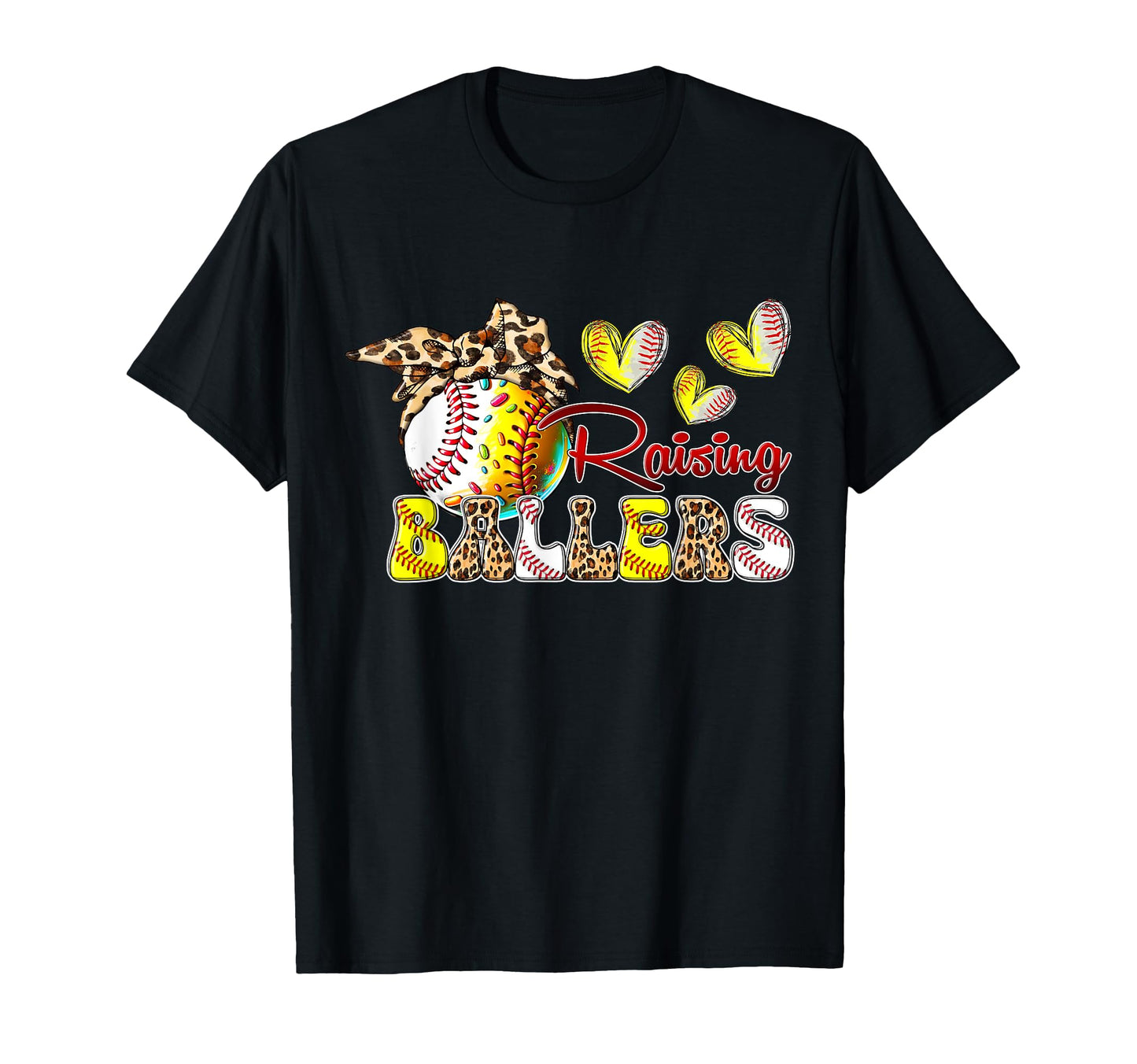 Softball Baseball Raising Ballers Mom T-Shirt - Streetwear Style Men Women - T-Shirt, Sweatshirt, Hoodie