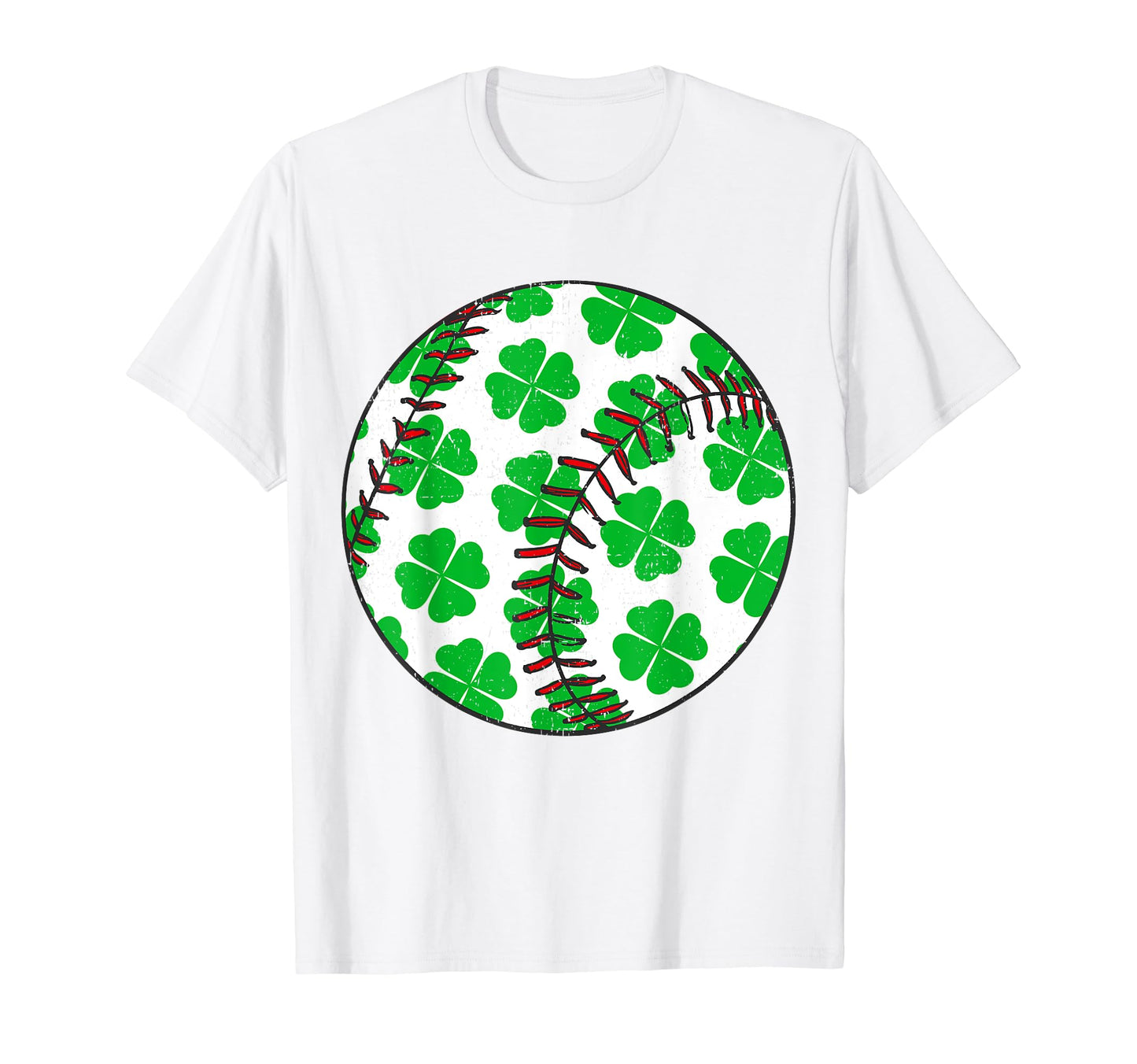 Four Leaf Clover Baseball St Patricks T-Shirt - Novelty Apparel Men Women - T-Shirt, Sweatshirt, Hoodie