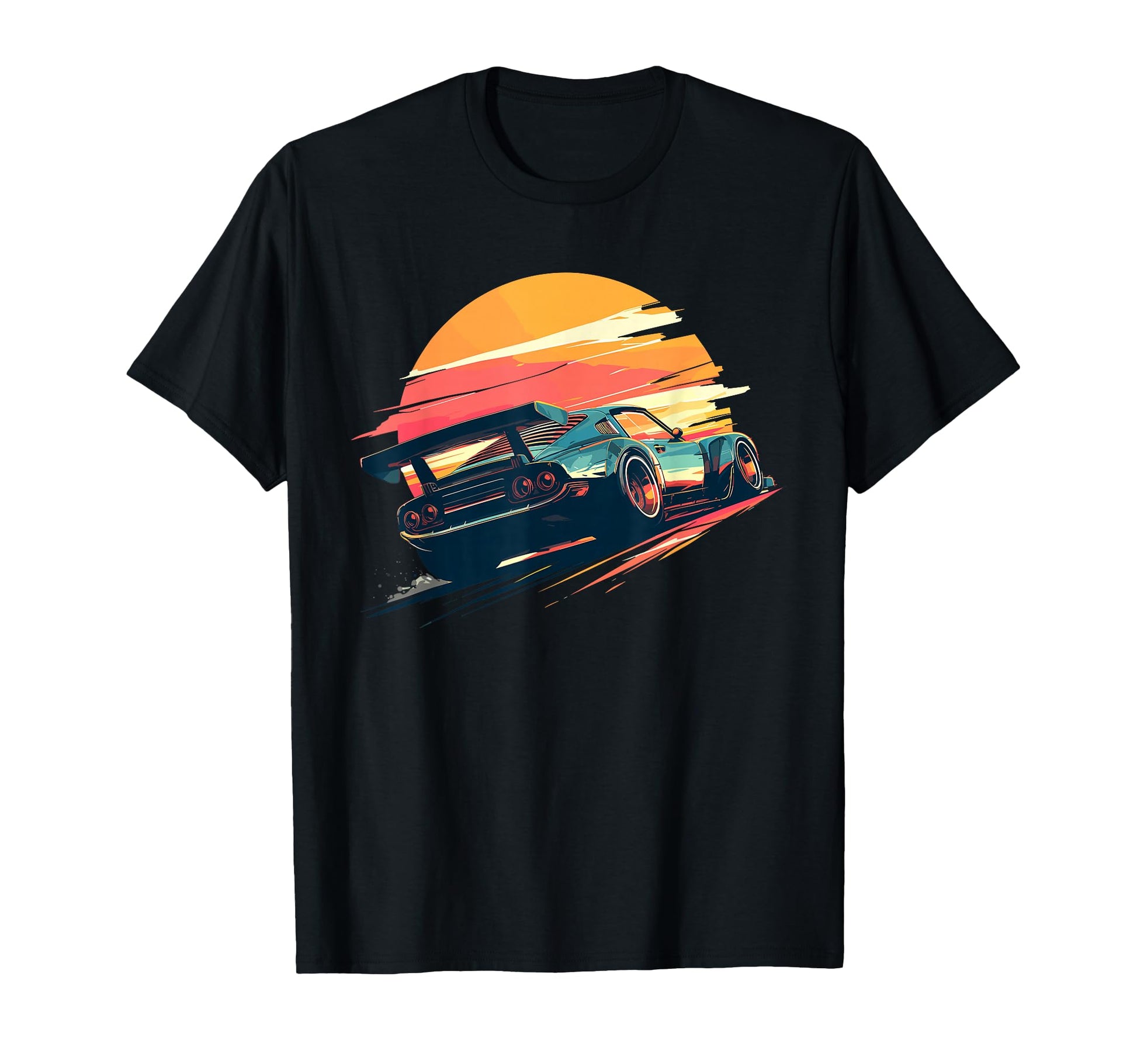 Sunset Speedster Race Car T-Shirt - Fun Novelty Design for Adults - T-Shirt, Sweatshirt, Hoodie