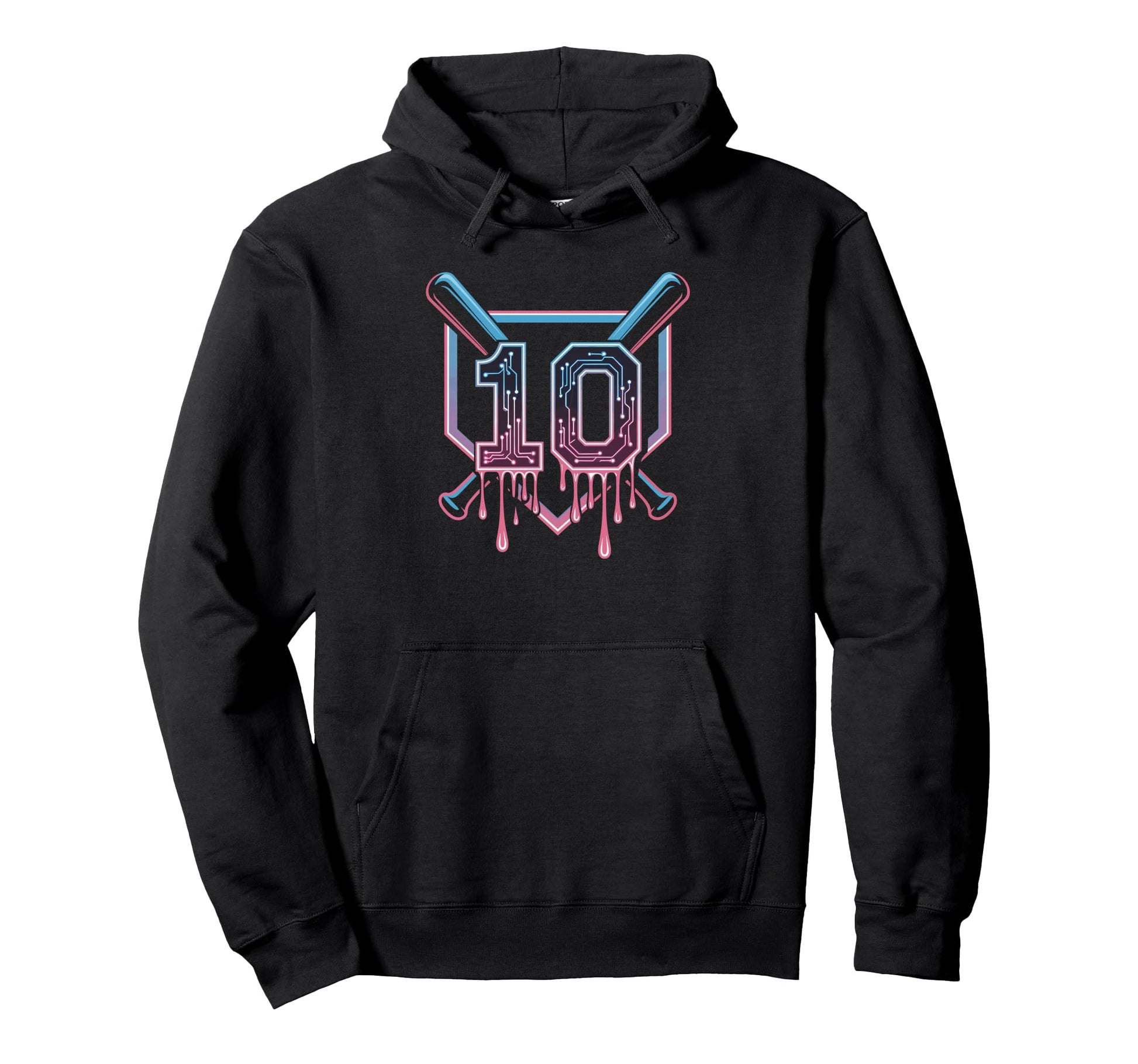 Birthday Baseball Fun Big 10 Hoodie - Streetwear Style Men Women - T-Shirt, Sweatshirt, Hoodie