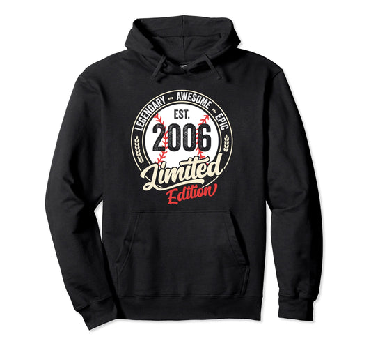 17 Years Old Bday 2006 17Th Birthday Hoodie - Trendy Graphic for Adults - T-Shirt, Sweatshirt, Hoodie