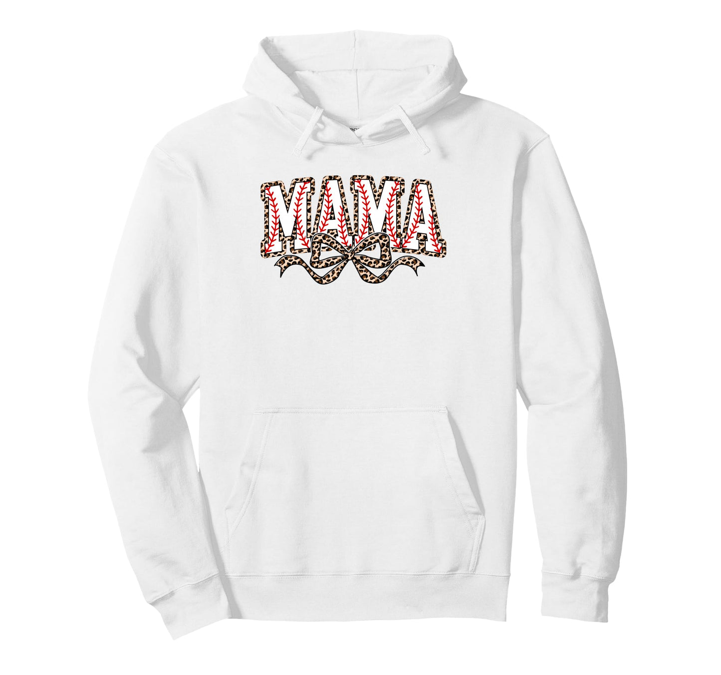 Leopard Baseball Mama Coquette Bow Hoodie - Streetwear Style Men Women - T-Shirt, Sweatshirt, Hoodie