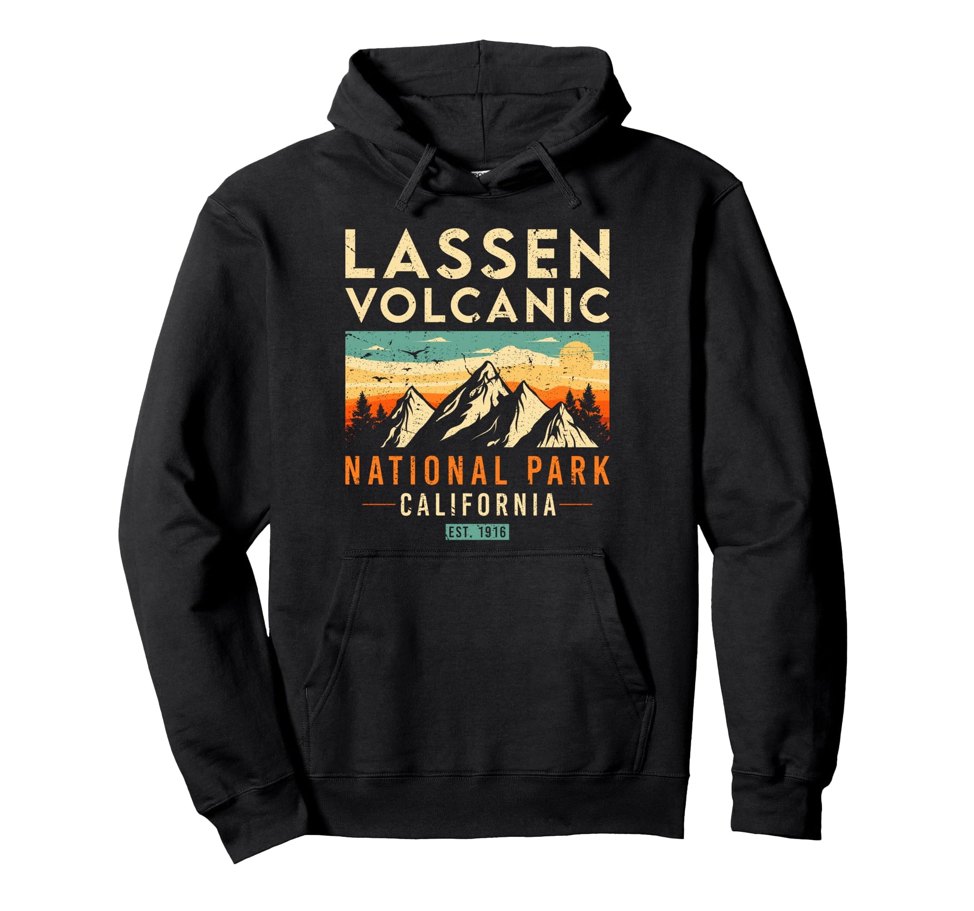 Lassen Volcanic Est 1916 Hoodie - Casual Everyday Wear Men Women - T-Shirt, Sweatshirt, Hoodie