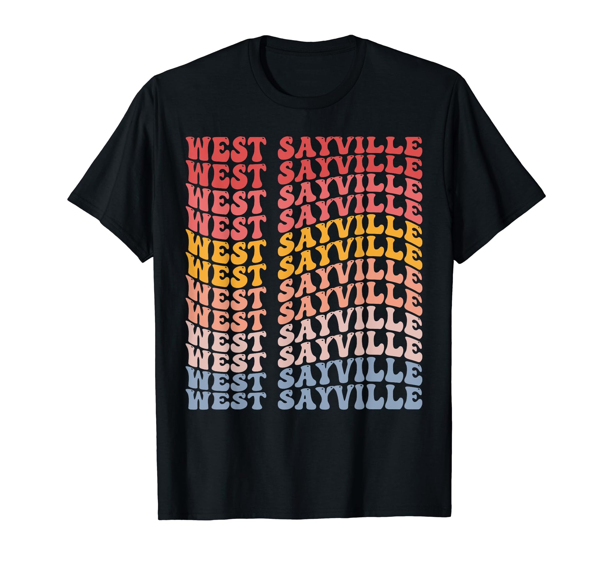 West Sayville City Groovy T-Shirt - Unique Graphic for Adults - T-Shirt, Sweatshirt, Hoodie