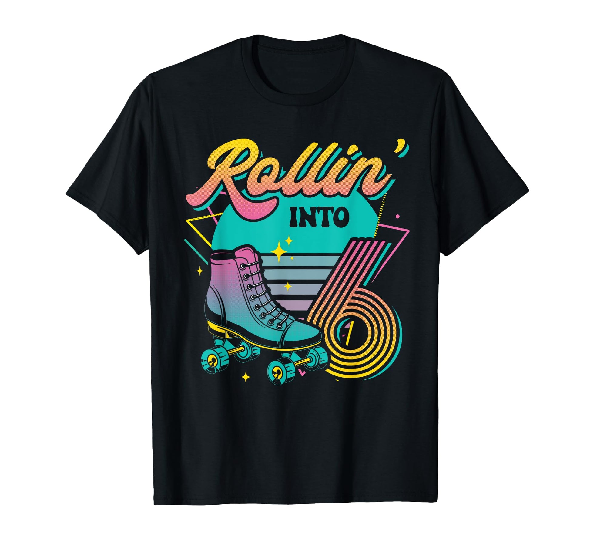 Roller Skate 6Th Birthday Party T-Shirt - Custom Art Print for Adults - T-Shirt, Sweatshirt, Hoodie