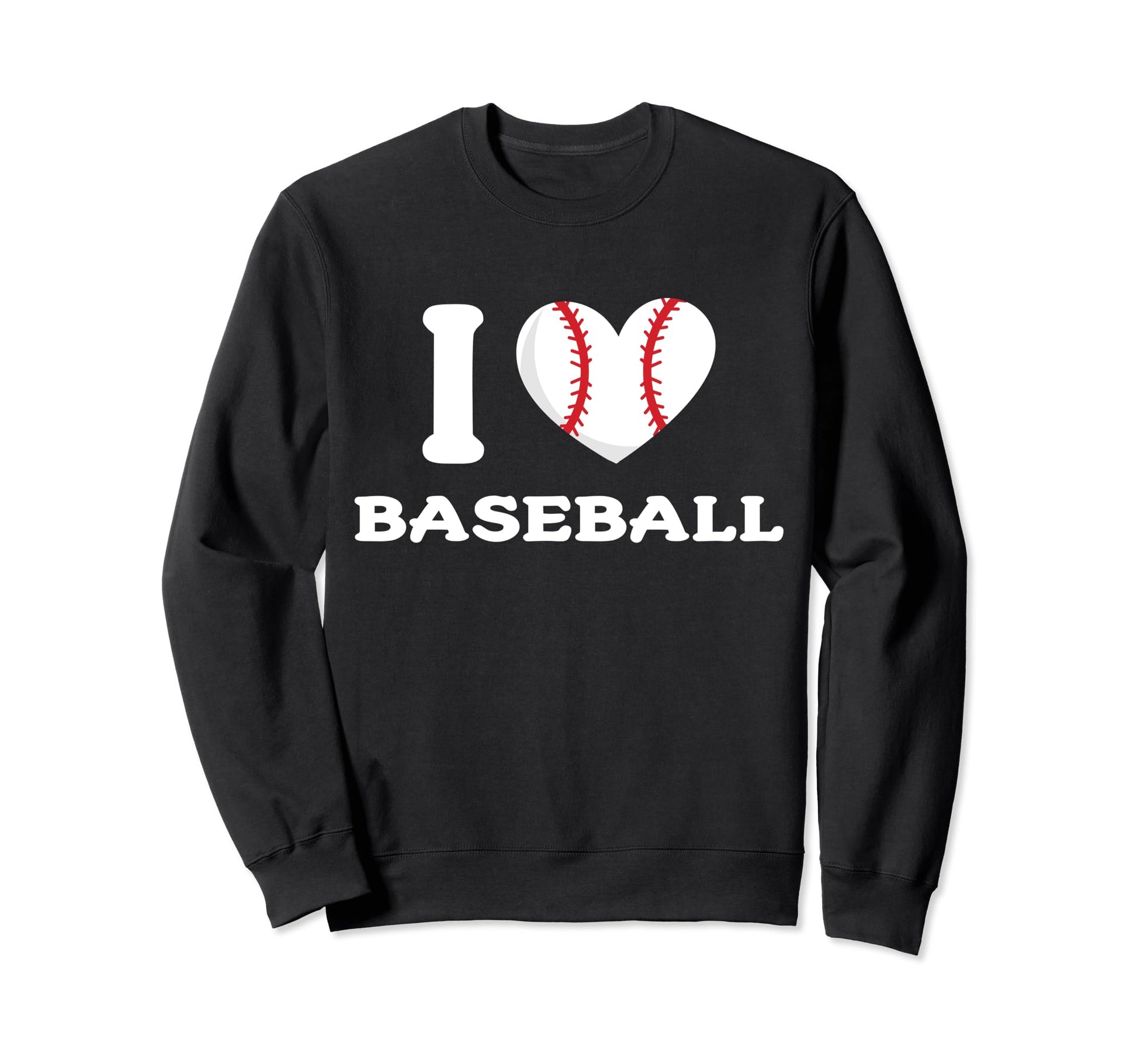 I Love Heart Baseball Sweatshirt - Trendy Graphic for Adults - T-Shirt, Sweatshirt, Hoodie