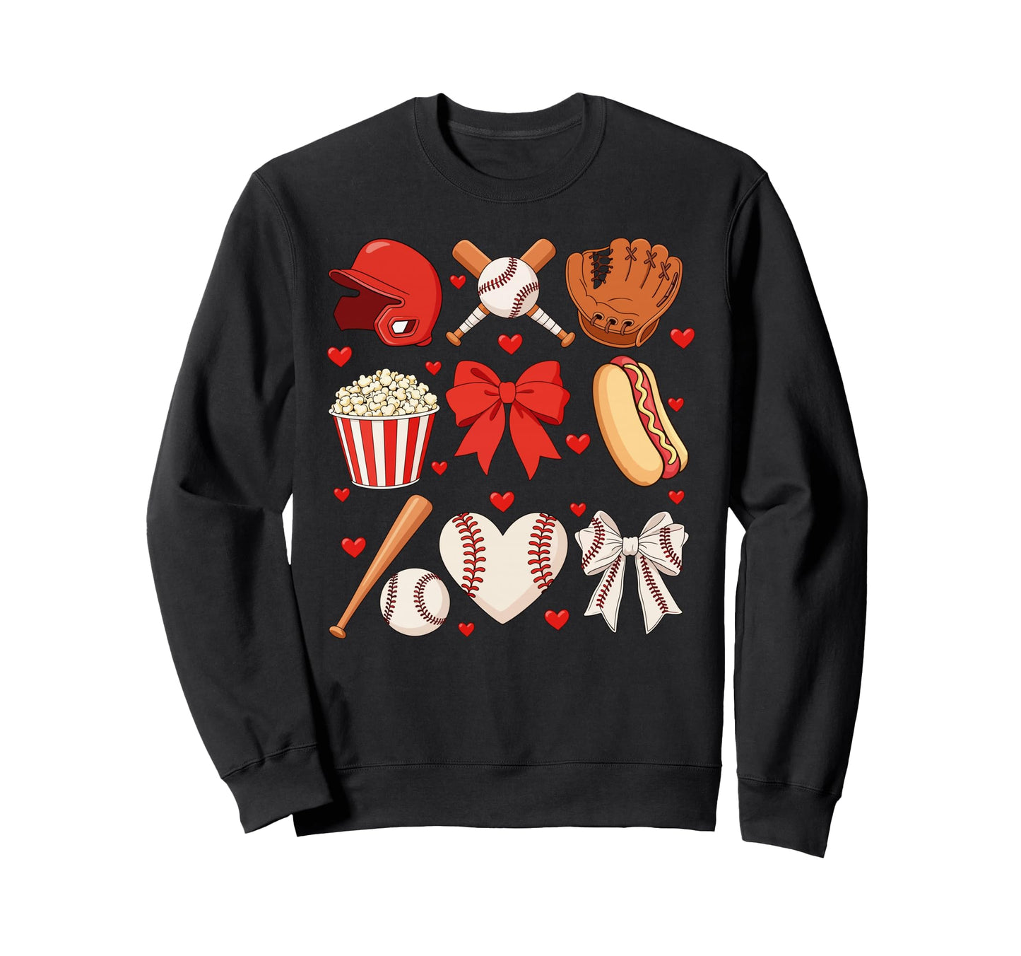 Baseball Bow Mothers Day Baseball Sweatshirt - Graphic Print for Adults - T-Shirt, Sweatshirt, Hoodie