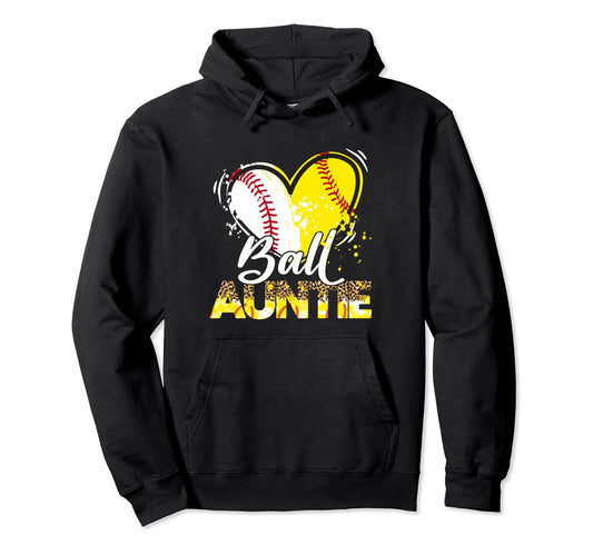Auntie Both Baseball Softball Sport Hoodie - Unique Graphic for Adults - T-Shirt, Sweatshirt, Hoodie