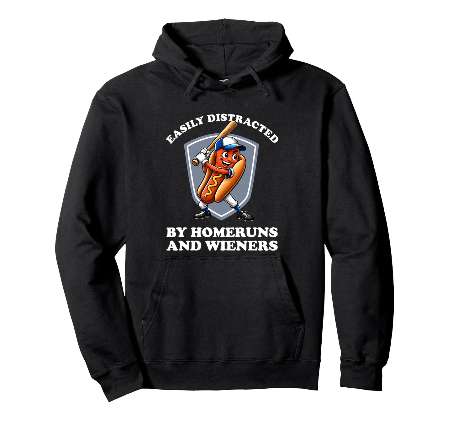 Funny Baseball Easily Distracted Hoodie - Aesthetic Graphic for Adults - T-Shirt, Sweatshirt, Hoodie