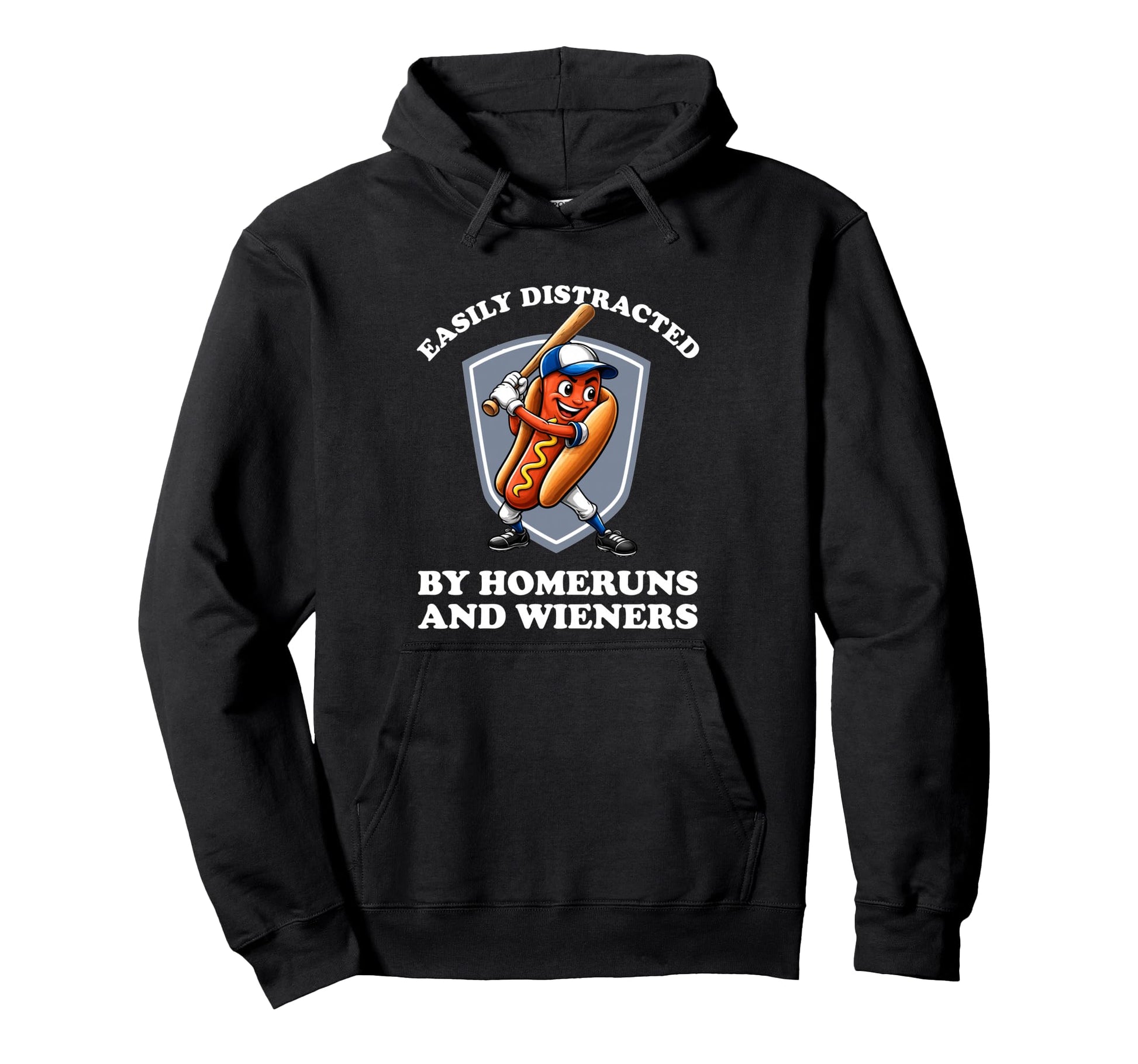 Funny Baseball Easily Distracted Hoodie - Aesthetic Graphic for Adults - T-Shirt, Sweatshirt, Hoodie