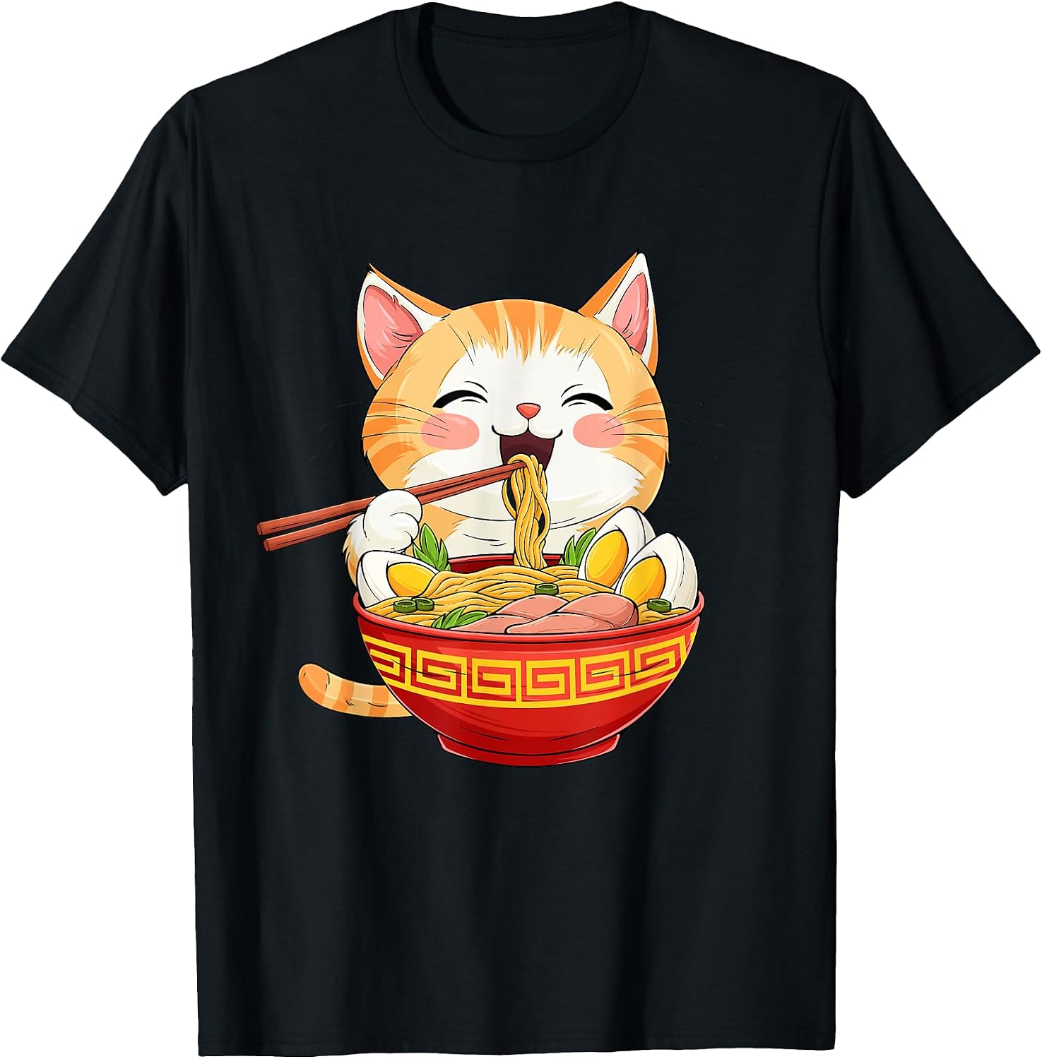 Kawaii Ramen Cat - Adult & Kids T-Shirts, Sweatshirts & Hoodies apparel design preview 1