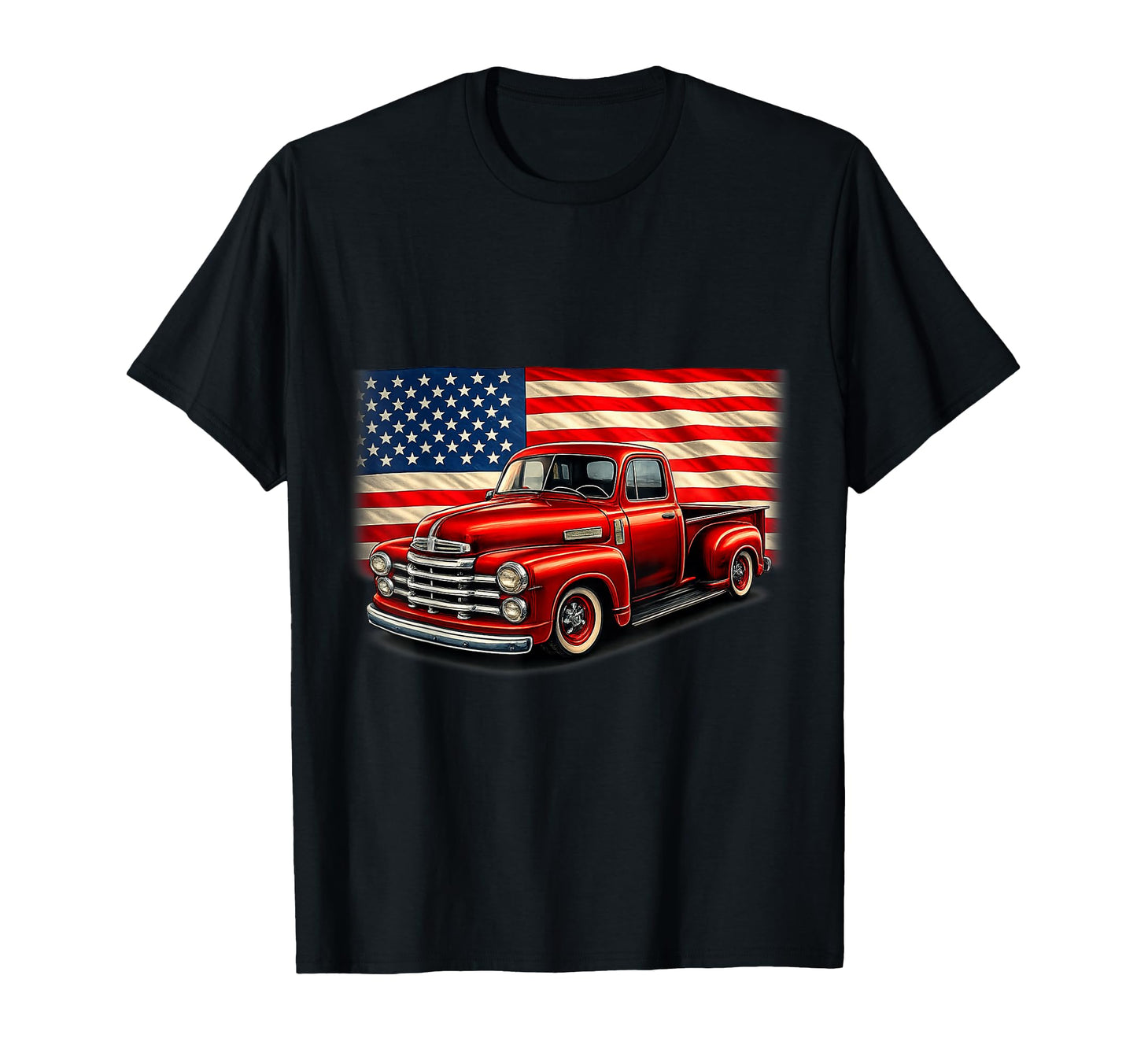 Old Pickup Truck 4Th July Patriotic T-Shirt - Novelty Apparel for Adults - T-Shirt, Sweatshirt, Hoodie
