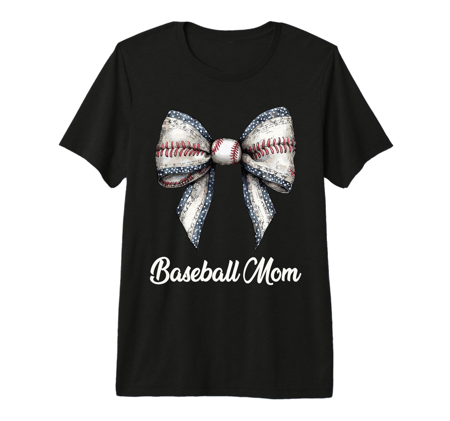 Baseball Mom Coquette Bow Baseball T-Shirt - Custom Art Print for Adults - T-Shirt, Sweatshirt, Hoodie