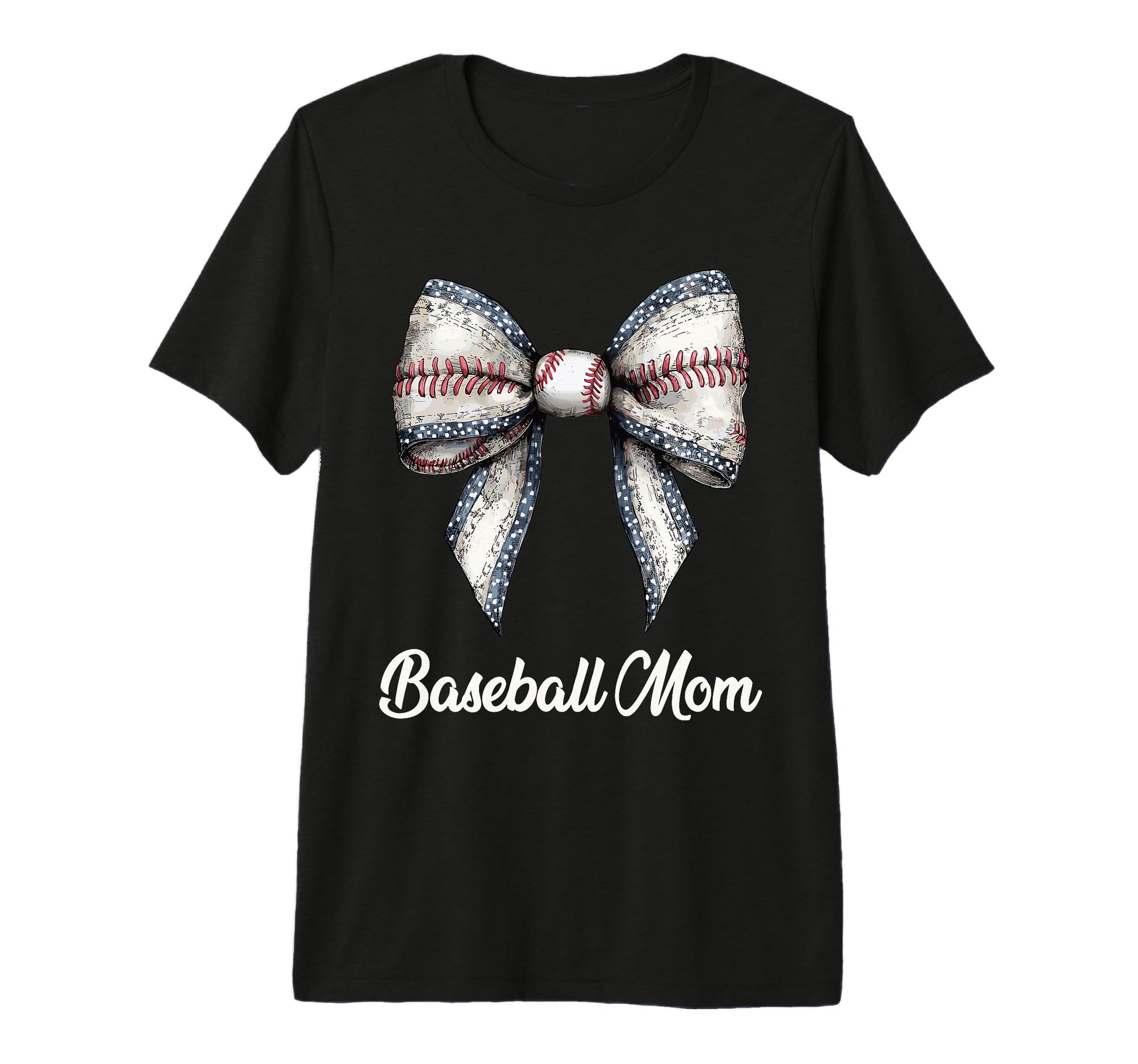 Baseball Mom Coquette Bow Baseball T-Shirt - Custom Art Print for Adults - T-Shirt, Sweatshirt, Hoodie
