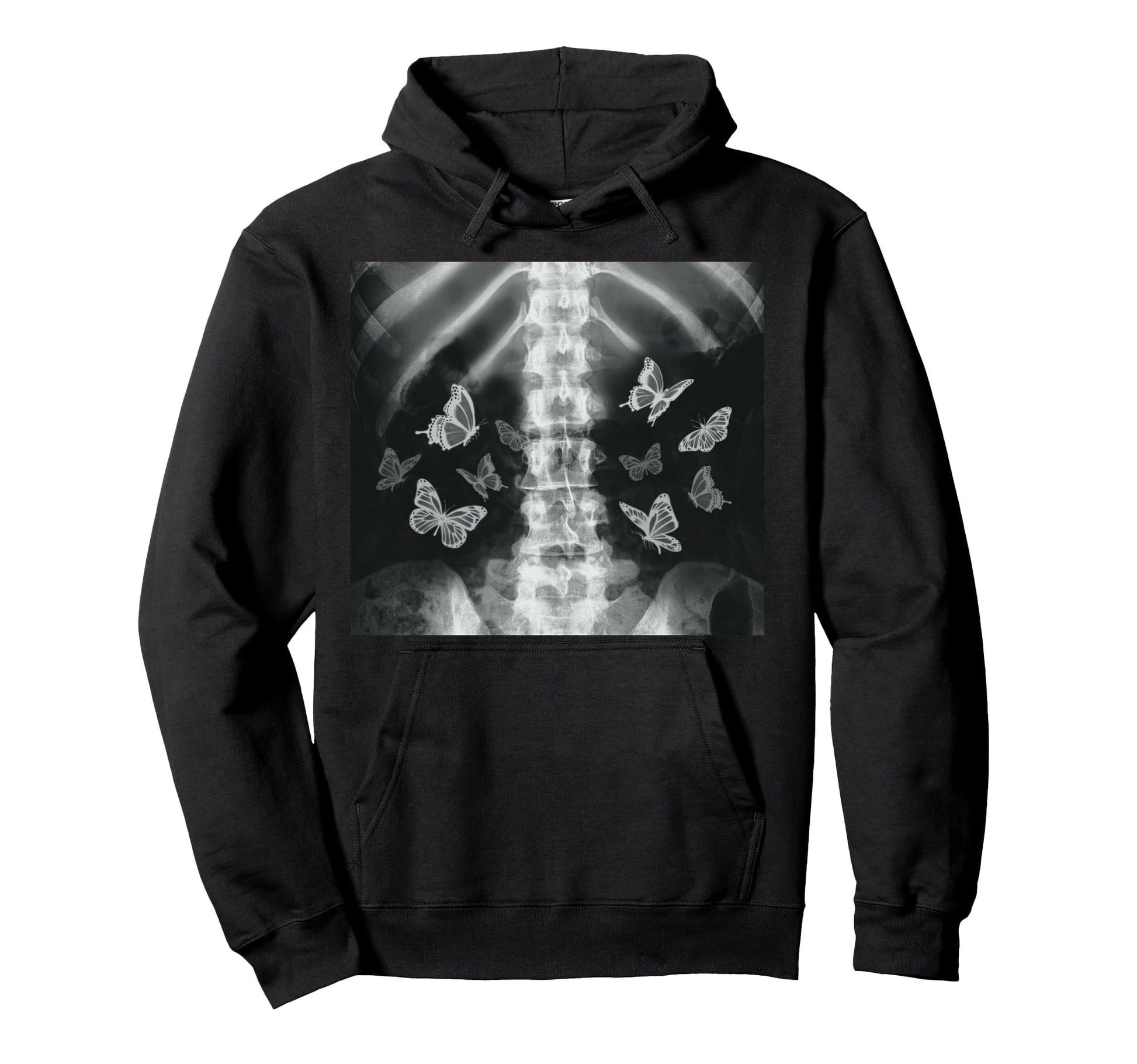 Skeleton Xray Butterfly Egirl Y2K Hoodie - Minimalist Print for Adults - T-Shirt, Sweatshirt, Hoodie