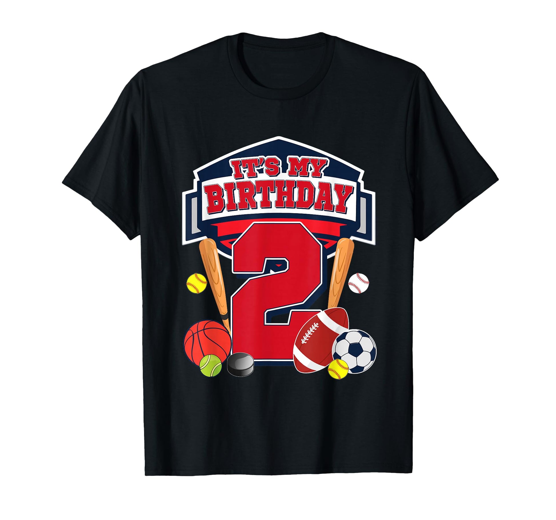 Sports Ball Its My 2Nd Birthday 2 T-Shirt - Minimalist Print Men Women - T-Shirt, Sweatshirt, Hoodie