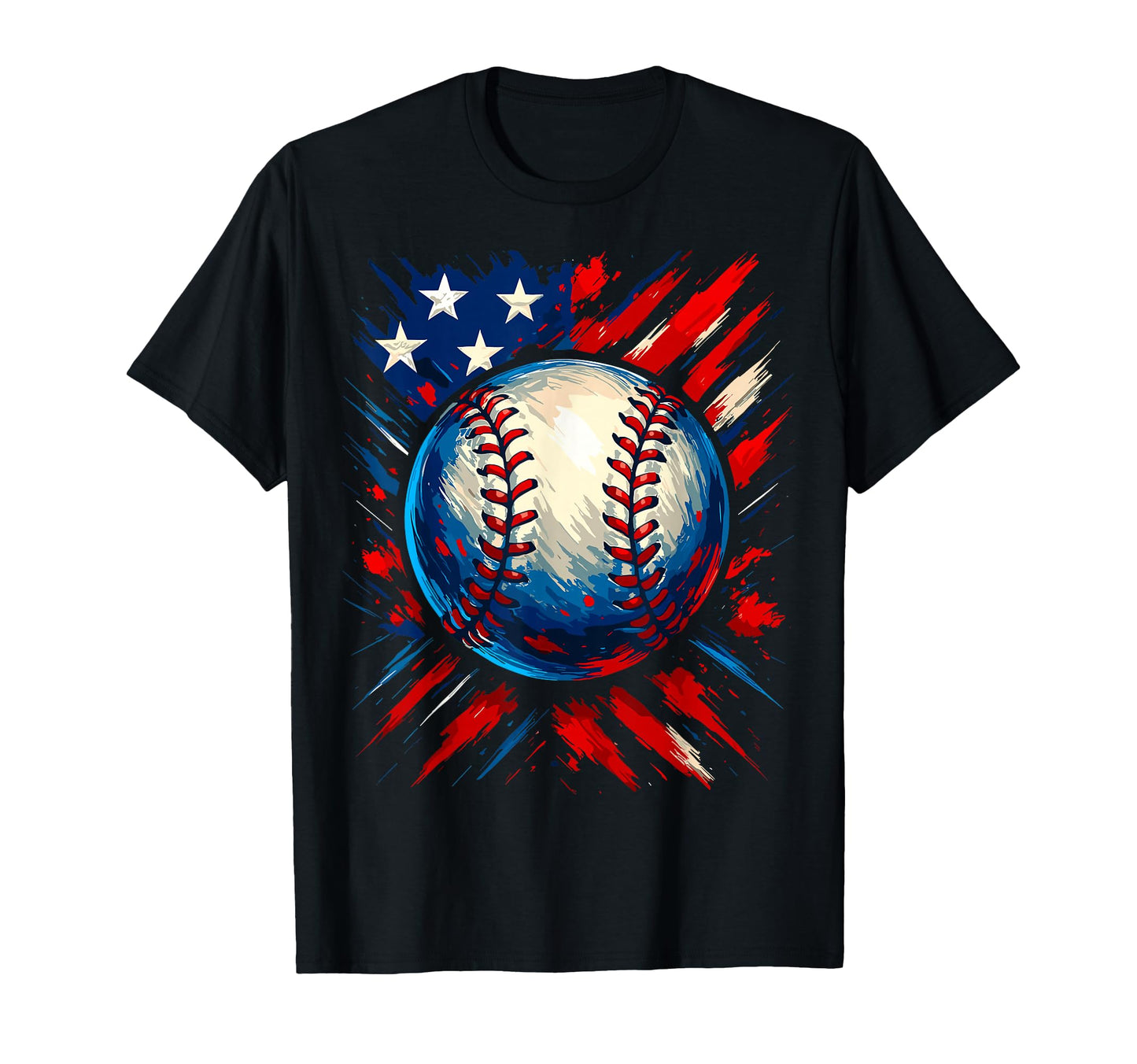 Patriotic Baseball American Flag Usa T-Shirt - Novelty Apparel for Adults - T-Shirt, Sweatshirt, Hoodie