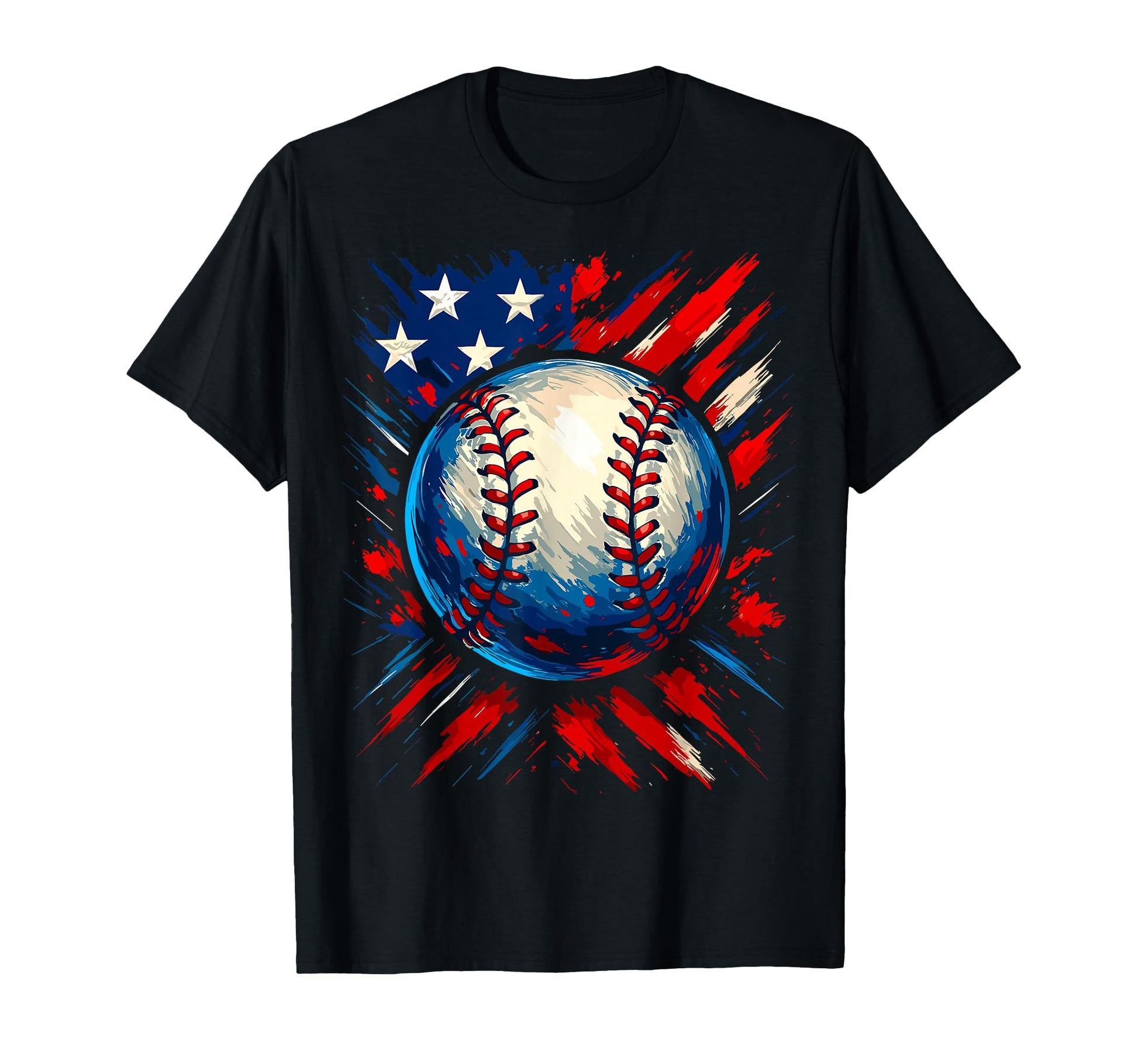 Patriotic Baseball American Flag Usa T-Shirt - Novelty Apparel for Adults - T-Shirt, Sweatshirt, Hoodie