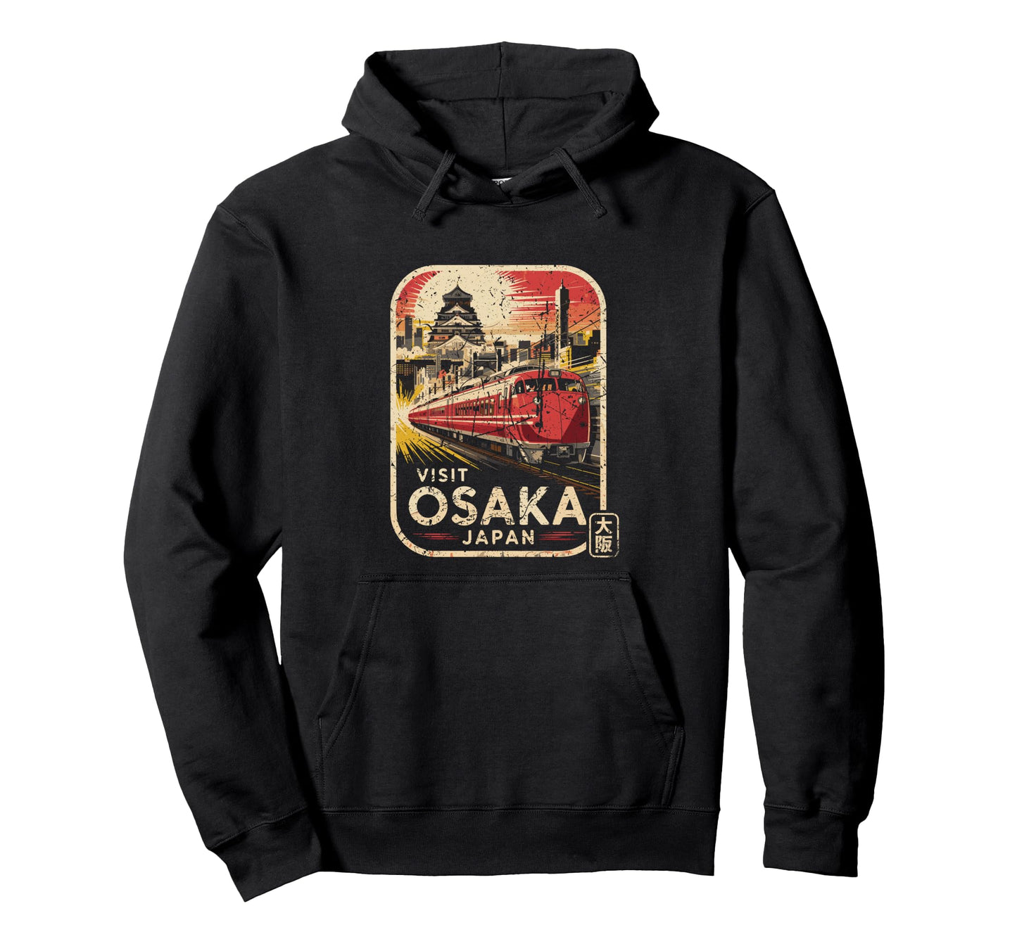 Osaka Japan Train Travel Japanese Hoodie - Trendy Graphic for Adults - T-Shirt, Sweatshirt, Hoodie