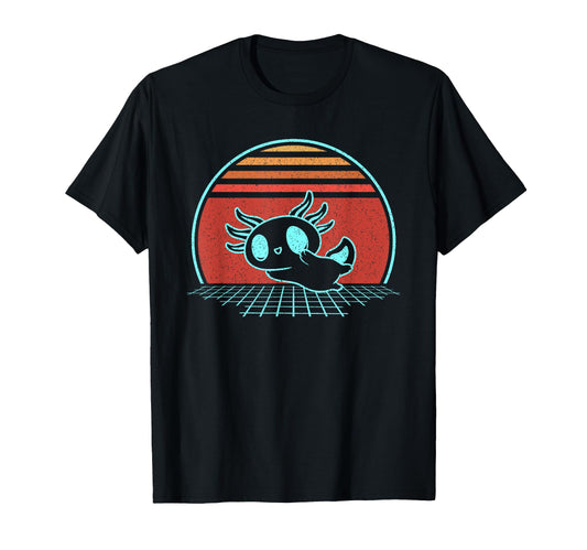 Axolotl Vaporwave 80S 90S Synthwave T-Shirt - Novelty Apparel Men Women - T-Shirt, Sweatshirt, Hoodie