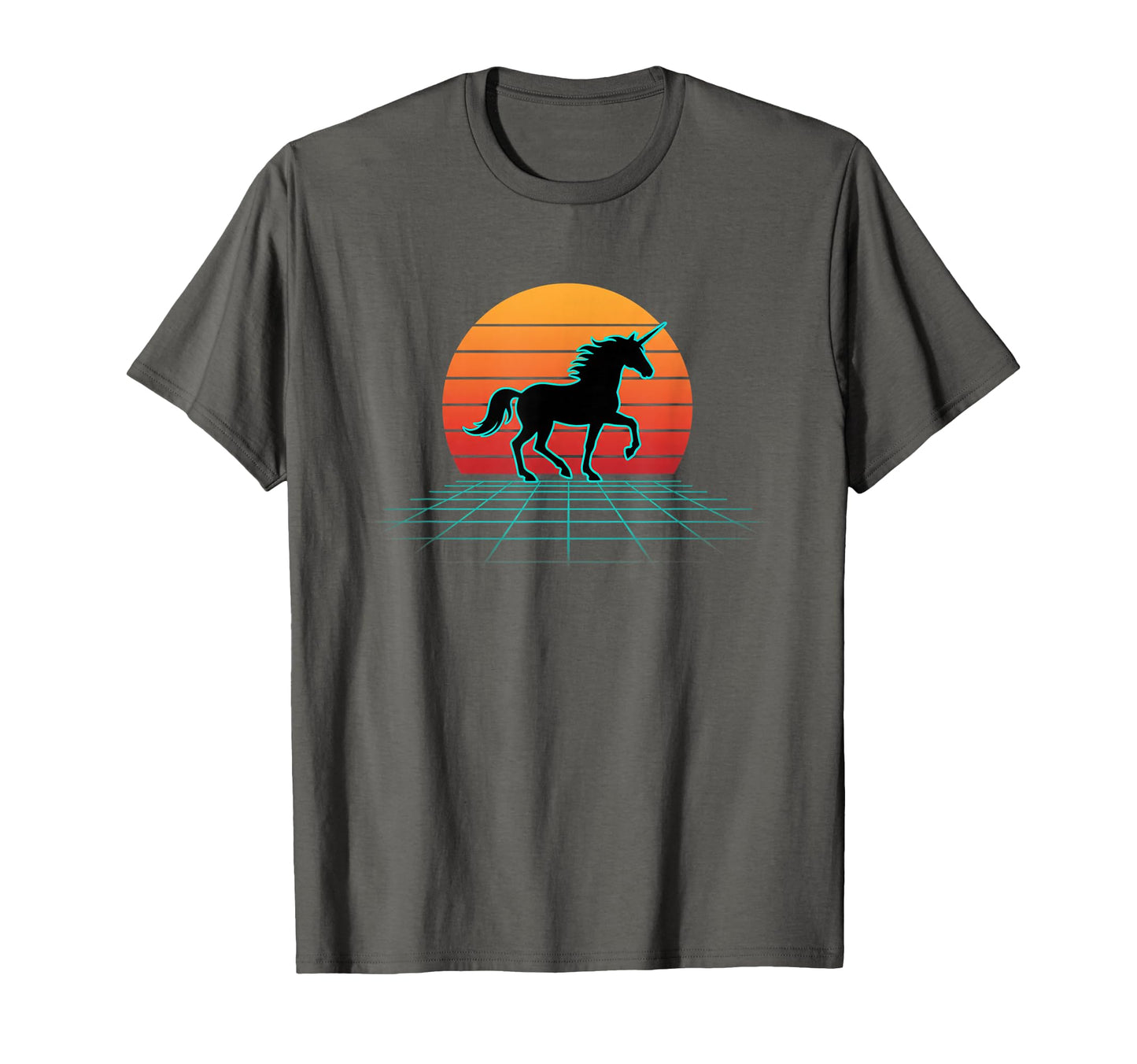 Unicorn Sunset Synthwave 80S T-Shirt - Novelty Apparel for Adults - T-Shirt, Sweatshirt, Hoodie