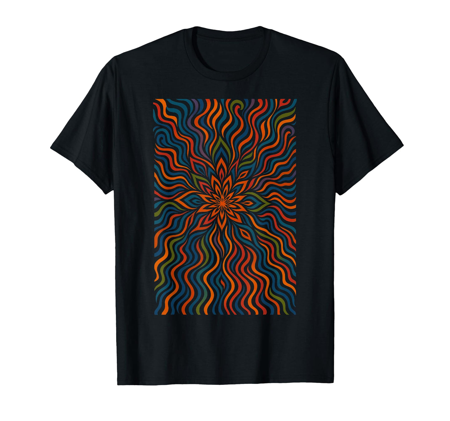 Trippy Psychedelic Flower Pattern T-Shirt - Graphic Print for Adults - T-Shirt, Sweatshirt, Hoodie
