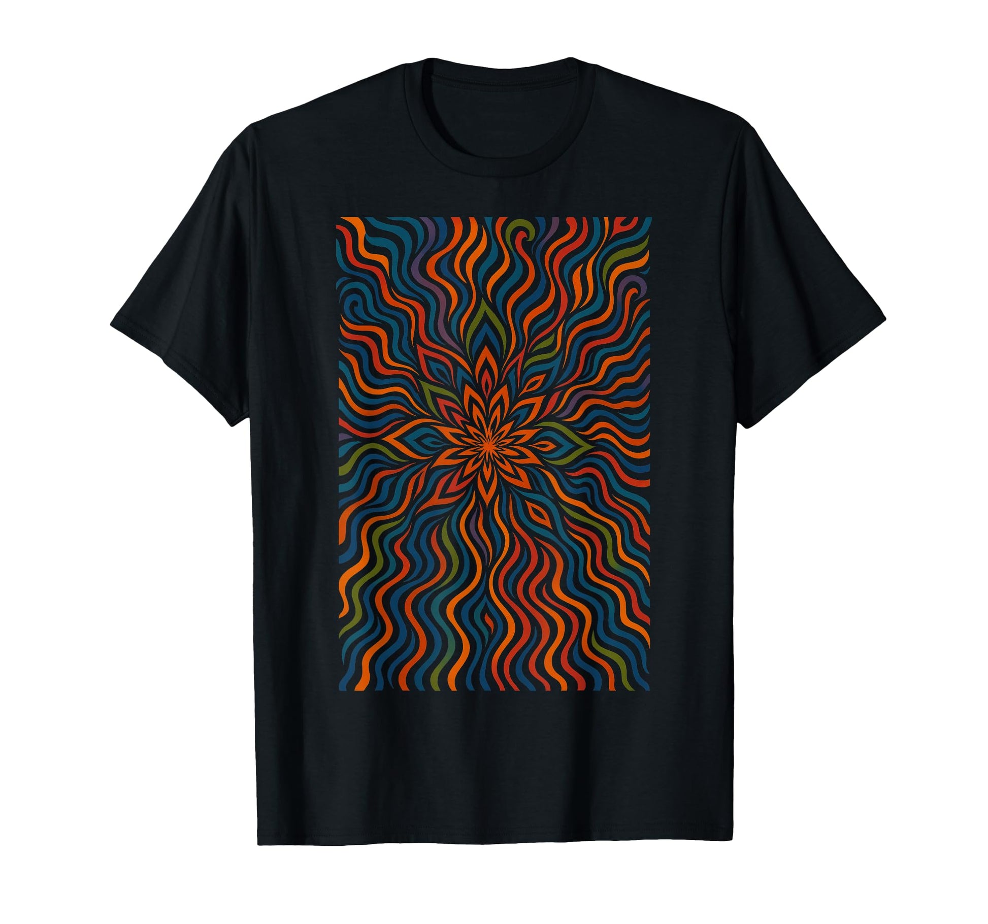 Trippy Psychedelic Flower Pattern T-Shirt - Graphic Print for Adults - T-Shirt, Sweatshirt, Hoodie