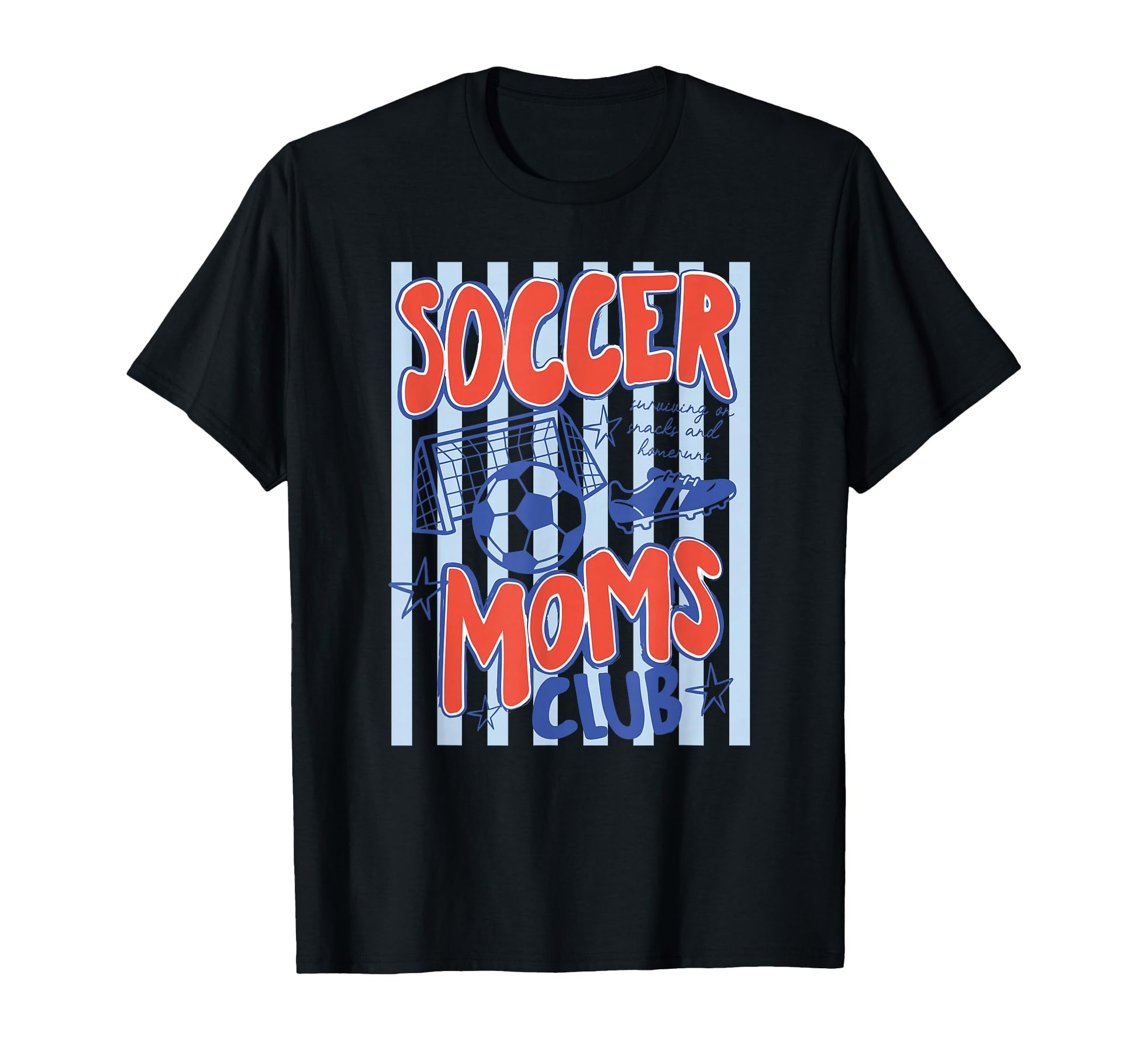 Striped Soccer Moms Club Surviving T-Shirt - Streetwear Style Unisex - T-Shirt, Sweatshirt, Hoodie