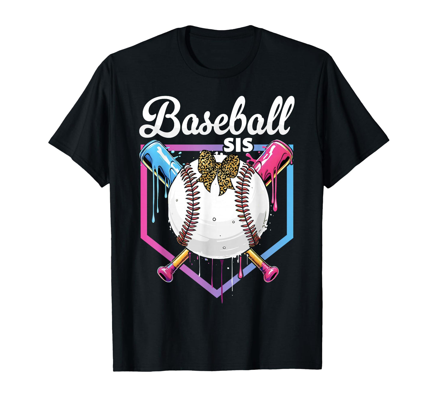 Baseball Drip Sister Bow Lil Sis Ice Cream T-Shirt - Trendy Graphic Unisex - T-Shirt, Sweatshirt, Hoodie