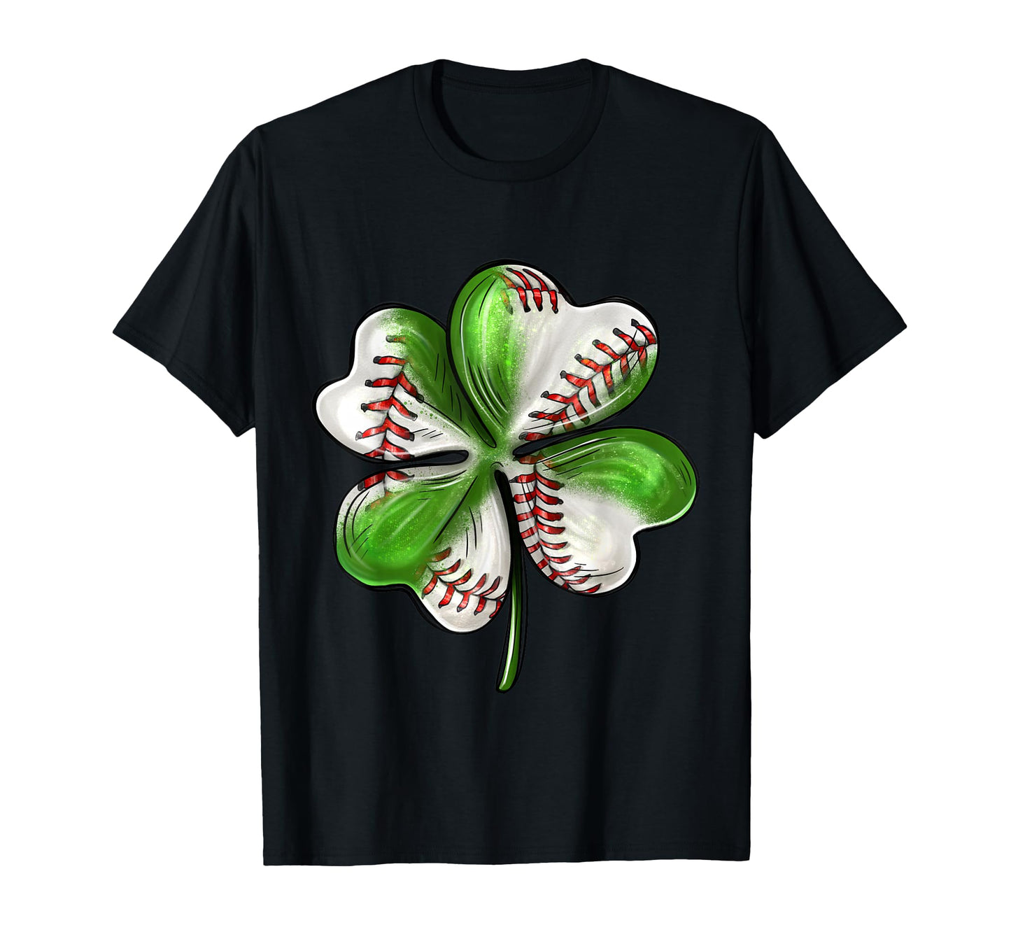 Baseball Shamrock St Patricks Day T-Shirt - Minimalist Print for Adults - T-Shirt, Sweatshirt, Hoodie