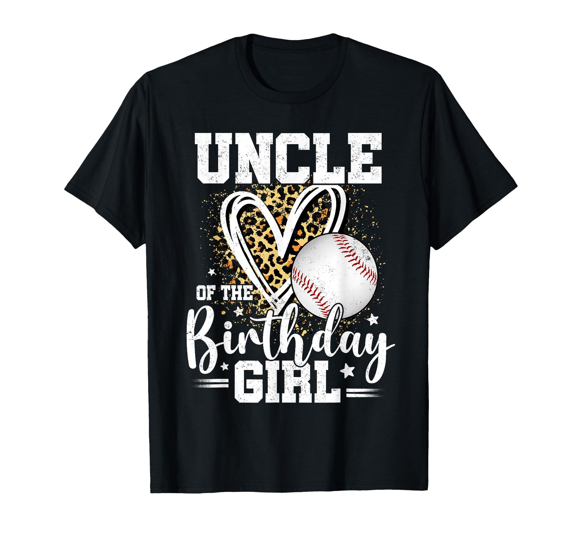 Uncle Birthday Baseball Uncle Leopard T-Shirt - Custom Art Print Men Women - T-Shirt, Sweatshirt, Hoodie