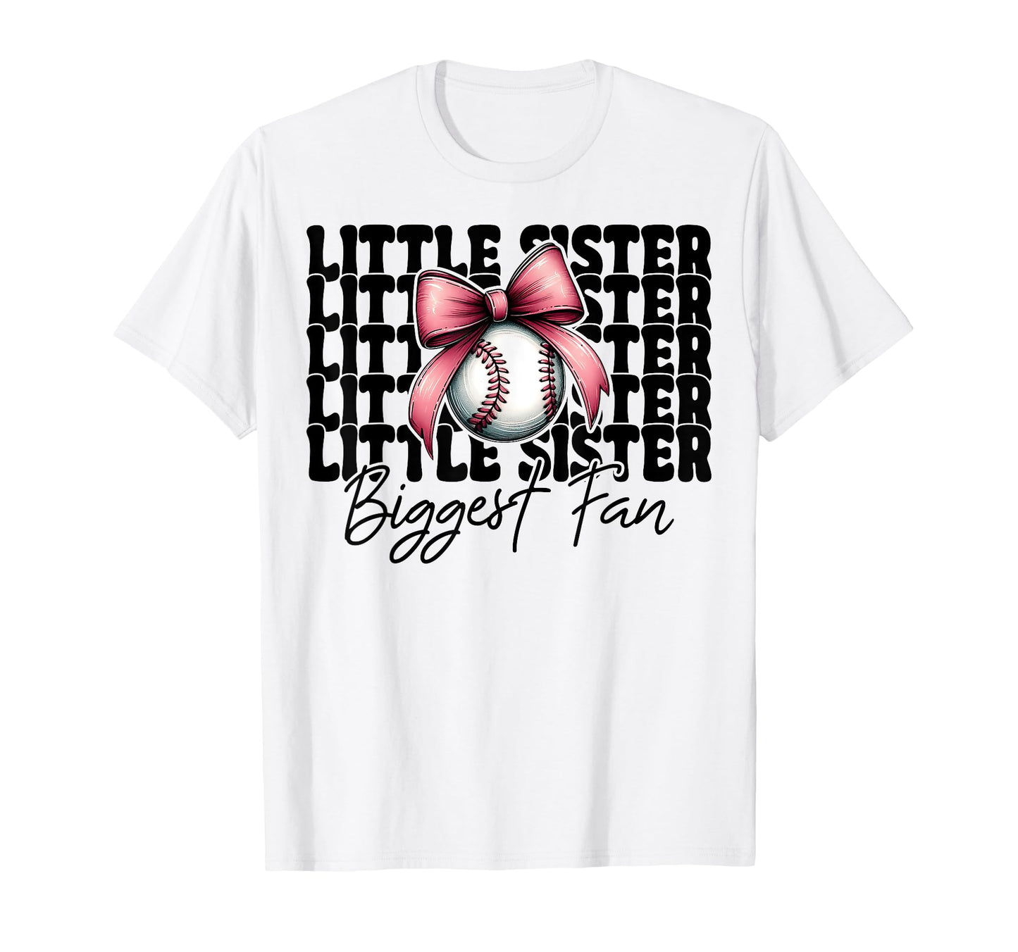 Baseball Sister Coquette Bow Little T-Shirt - Aesthetic Graphic Unisex - T-Shirt, Sweatshirt, Hoodie