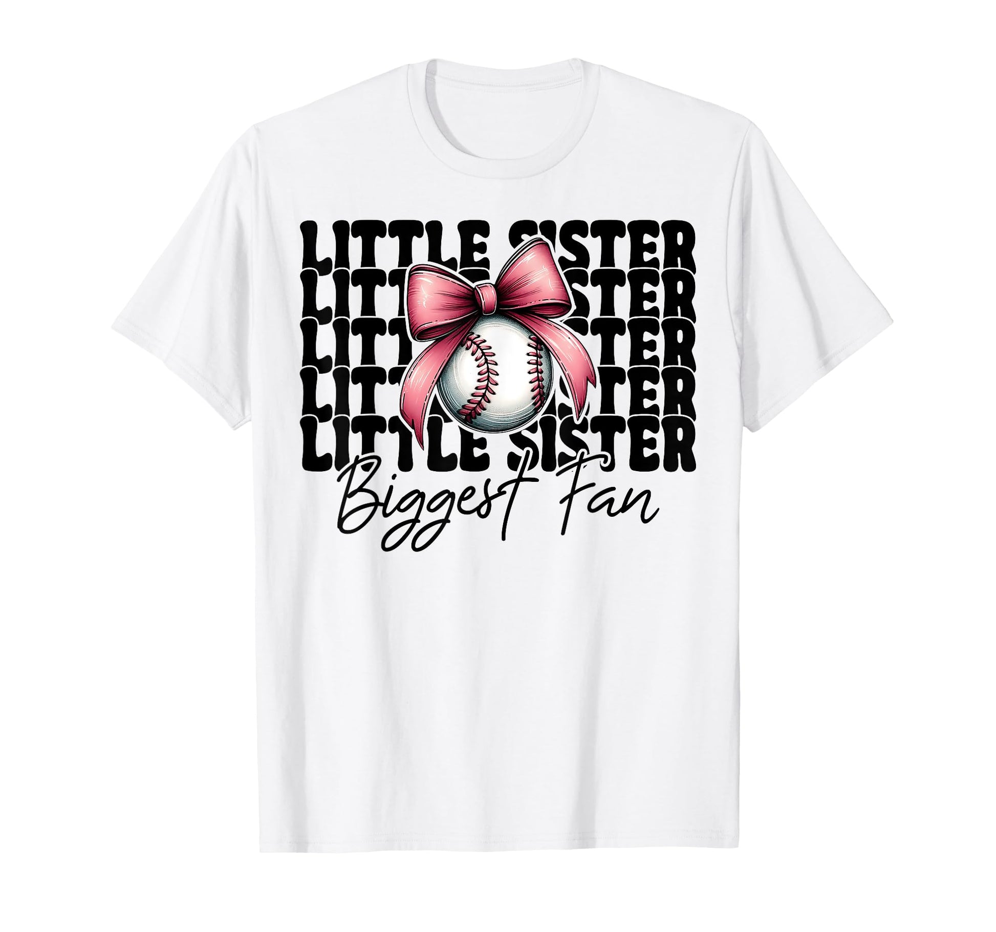 Baseball Sister Coquette Bow Little T-Shirt - Aesthetic Graphic Unisex - T-Shirt, Sweatshirt, Hoodie