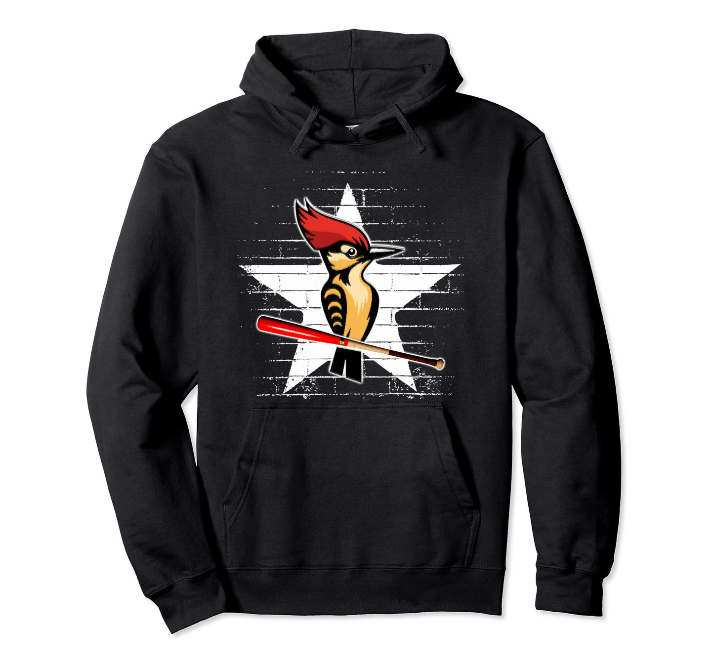 Woodpecker Baseball Bat Team Logo Hoodie - Custom Art Print for Adults - T-Shirt, Sweatshirt, Hoodie