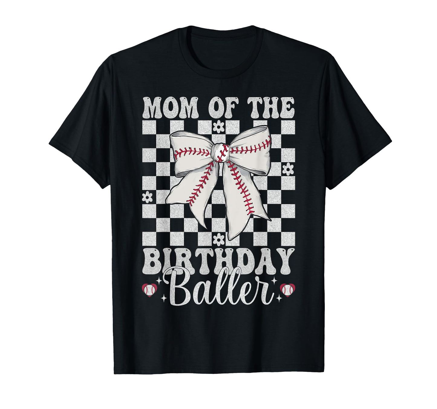 Baseball Mom Coquette Bow Mom Birthday T-Shirt - Graphic Print for Adults - T-Shirt, Sweatshirt, Hoodie