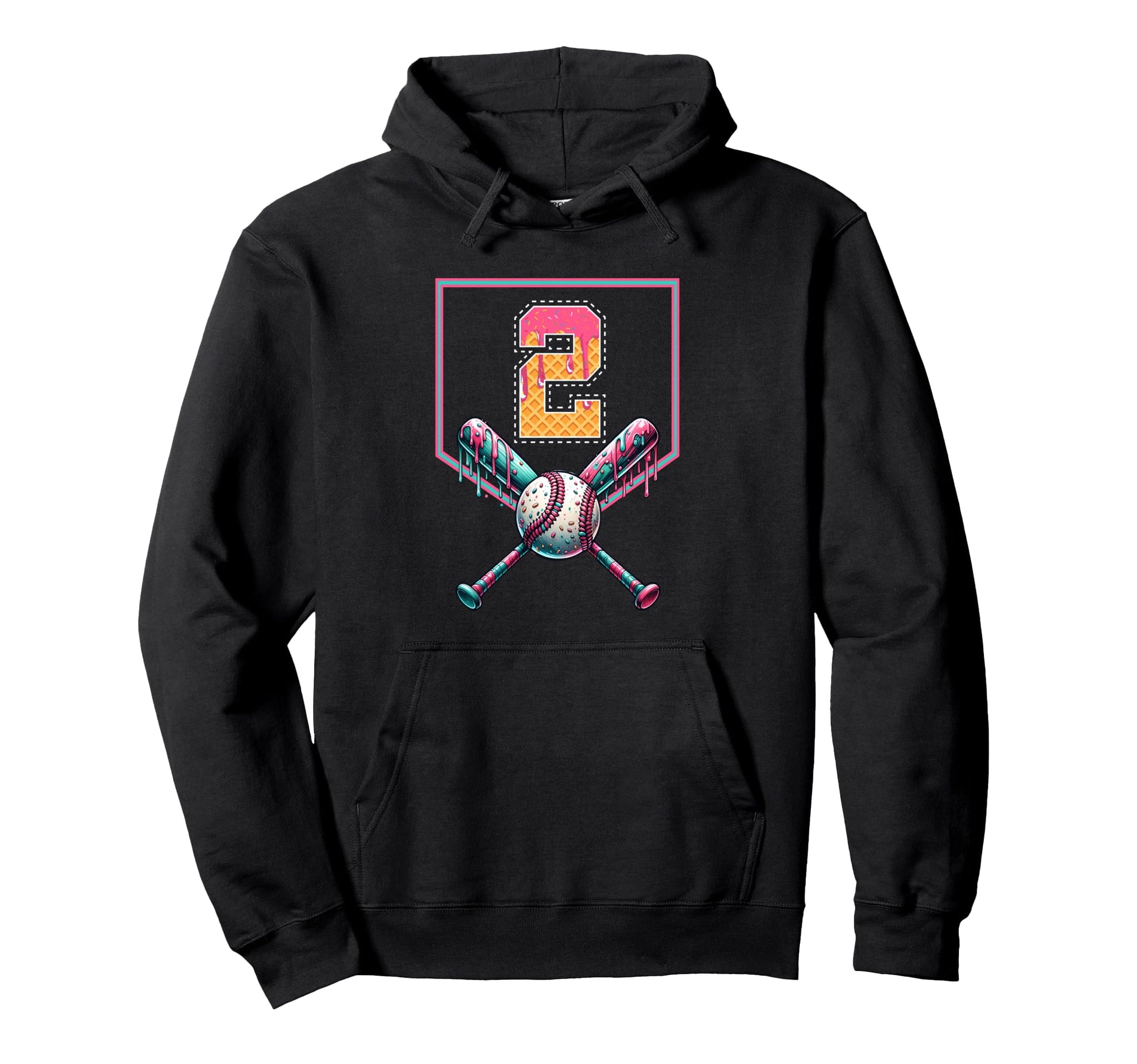 Baseball Drip Number 2 Player Or 2Nd Hoodie - Novelty Apparel Unisex - T-Shirt, Sweatshirt, Hoodie