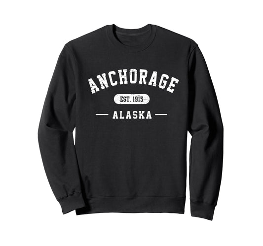 Anchorage Alaska Est 1915 Athletic Sweatshirt - Unique Graphic Unisex - T-Shirt, Sweatshirt, Hoodie
