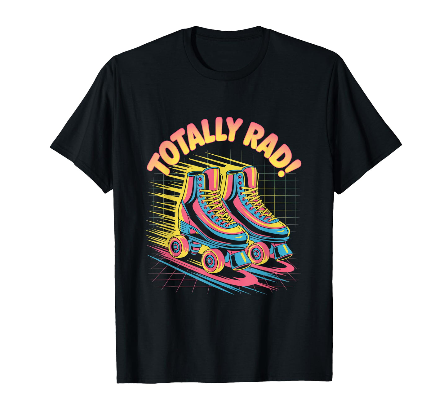 Totally Rad Roller Skates 80S Roller T-Shirt - Custom Art Print Unisex - T-Shirt, Sweatshirt, Hoodie