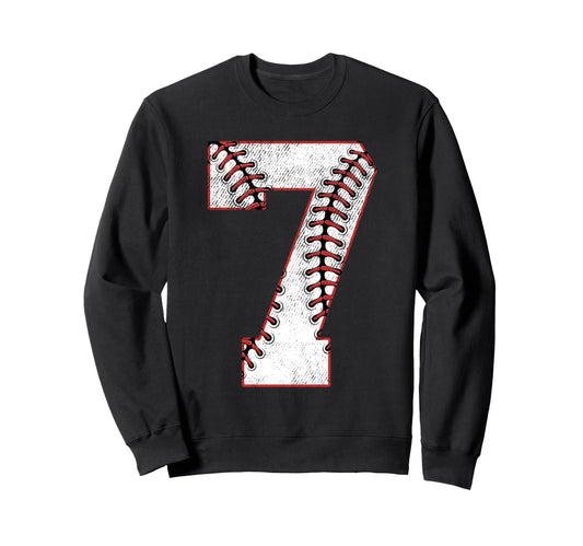 7Th Birthday Party 7 Year Old Baseball Sweatshirt - Novelty Apparel Unisex - T-Shirt, Sweatshirt, Hoodie