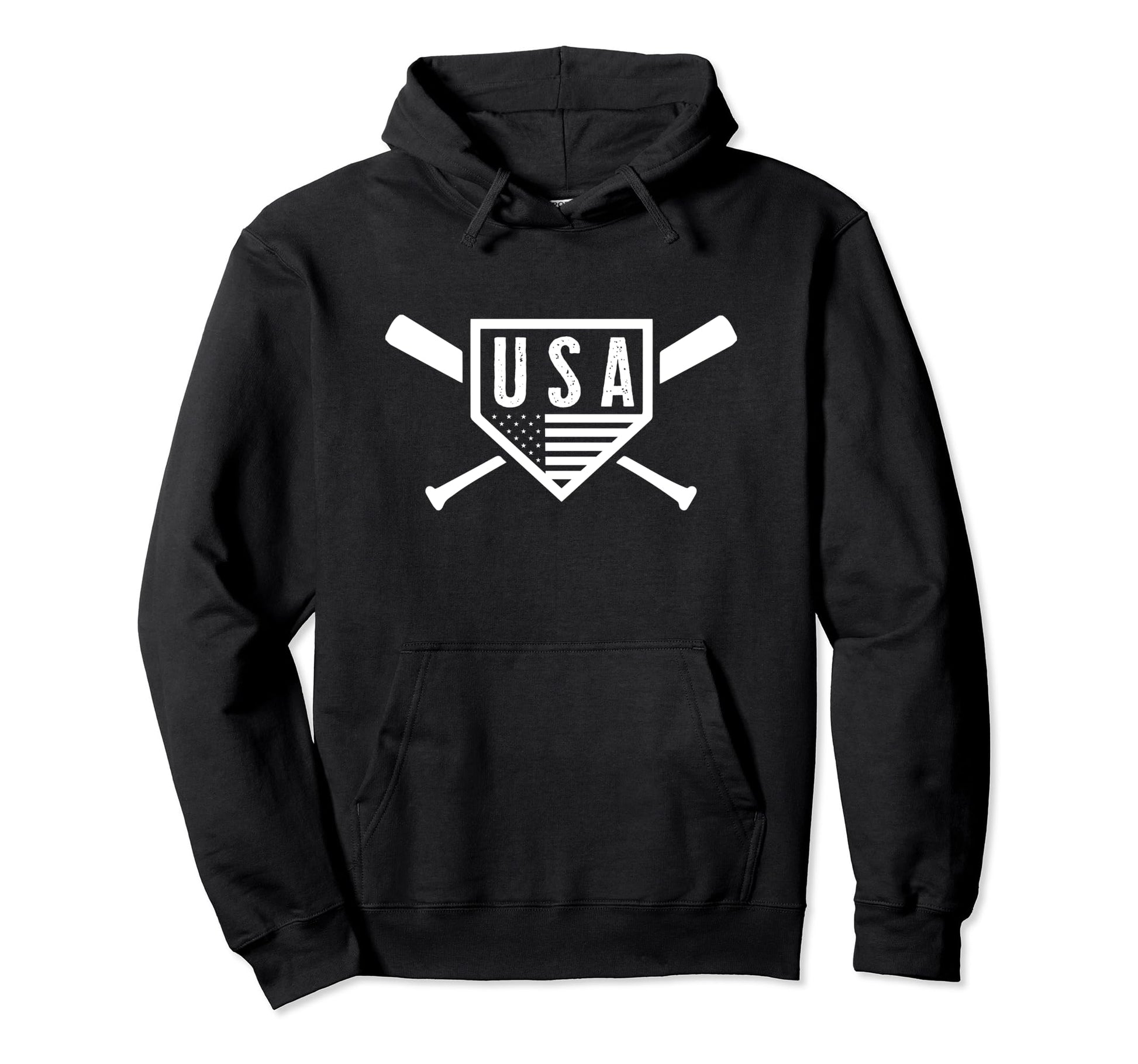 American Baseball And Softball Usa Flag Hoodie - Minimalist Print Unisex - T-Shirt, Sweatshirt, Hoodie